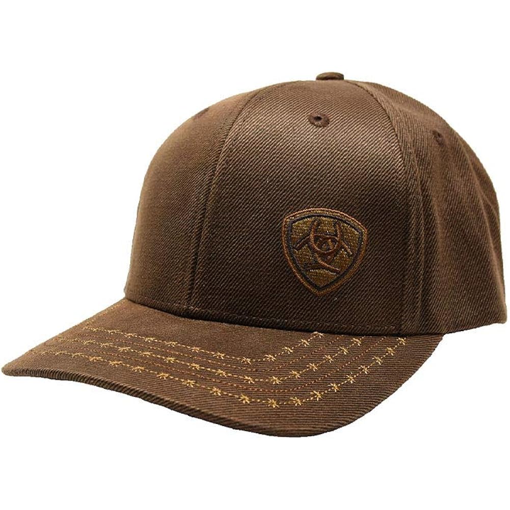ARIAT Men's Oilskin Corner Logo Cap, Brown, One Size
