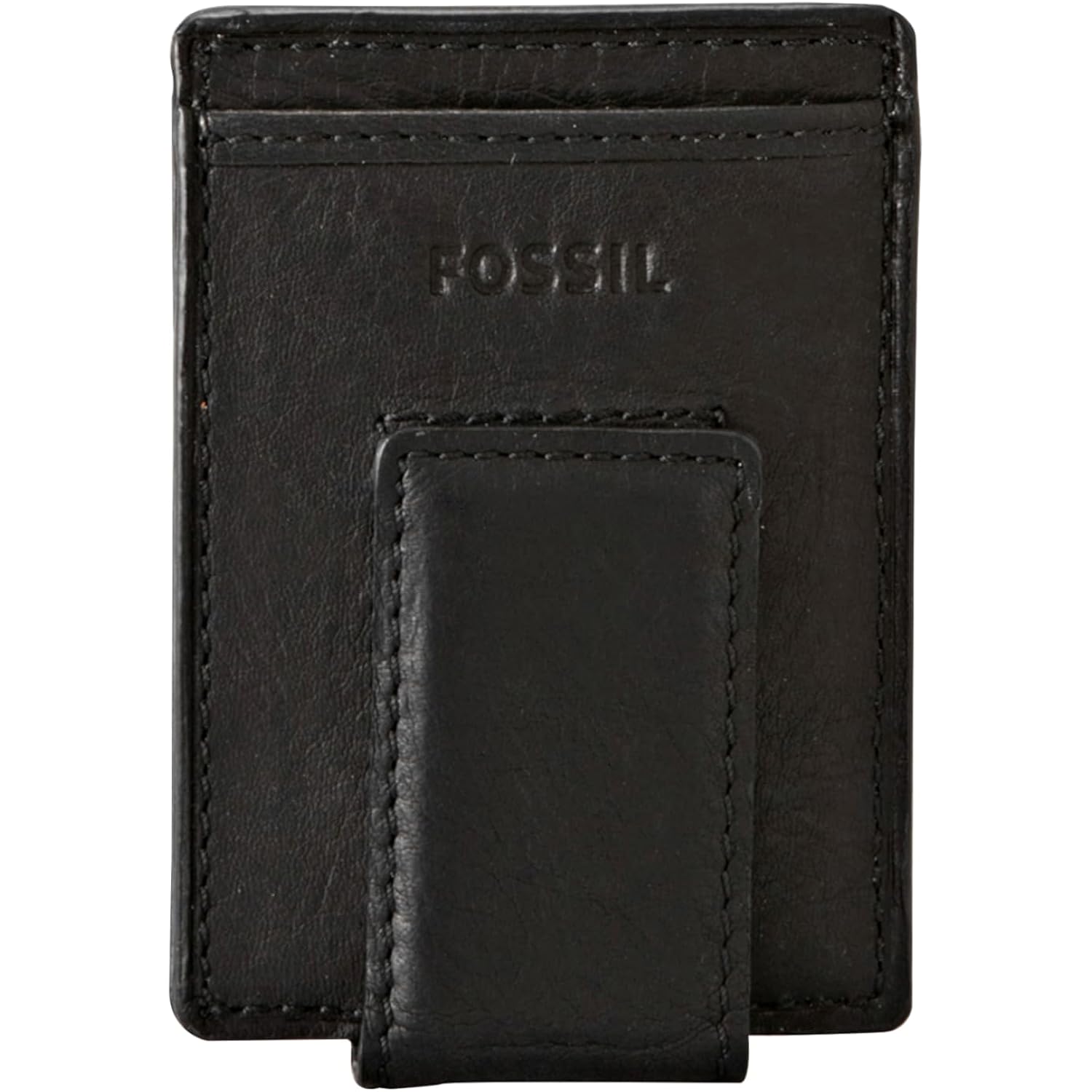 Fossil Men's Ingram Leather Magnetic Card Case with Money Clip Wallet, Black, (Model: ML3235001)