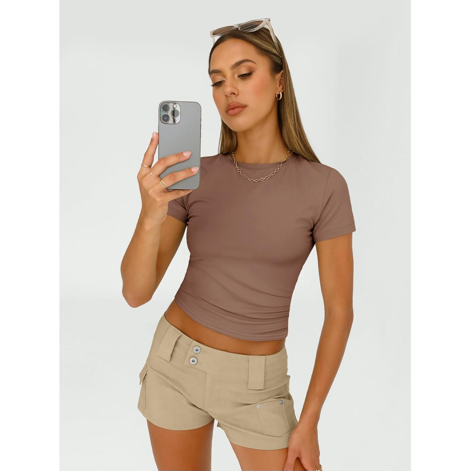 AUTOMET Womens 3 Piece Short Sleeve Shirts Basic Going Out Slim Fitted Crop Tops 2025 Summer Y2k Clothes