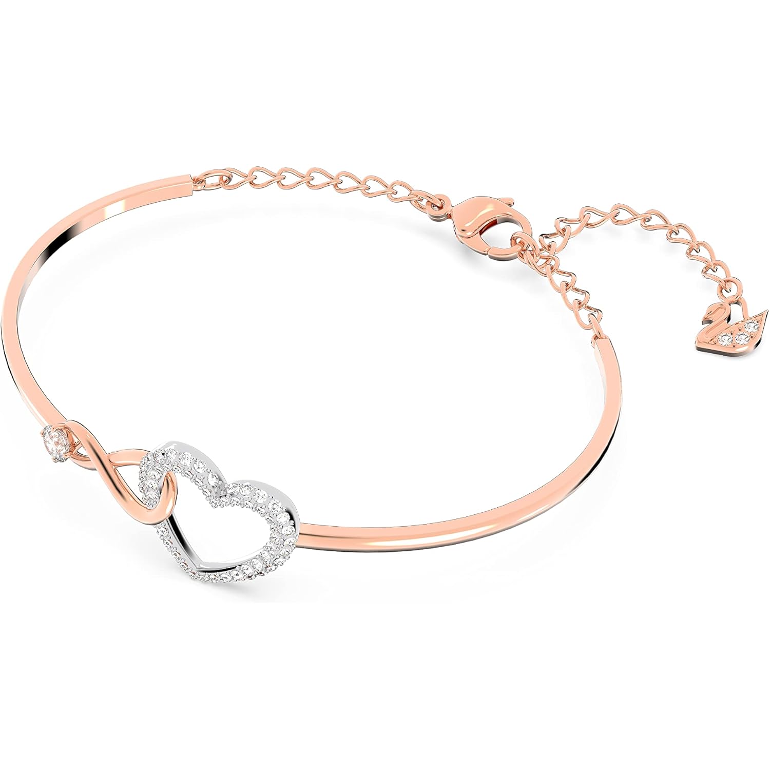 Swarovski Infinity Heart Jewelry Collection, Necklaces and Bracelets, Rose Gold & Rhodium Tone Finish, Clear Crystals