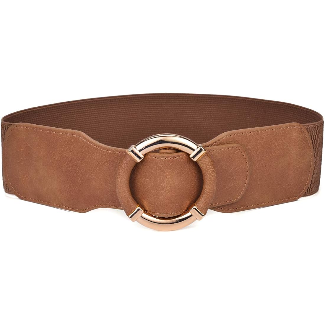 Beltox Women Elastic Belt Dress Stretchy Wide Waist Vintage Thick Cinch PU Leather