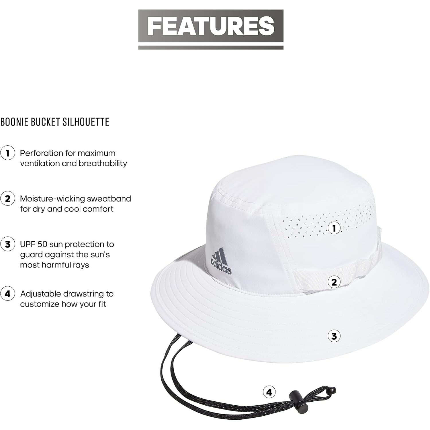 adidas Mens Victory Sun Bucket Hat – Wide Brim Outdoor Cap for Hiking, Sideline, Beach, and Travel