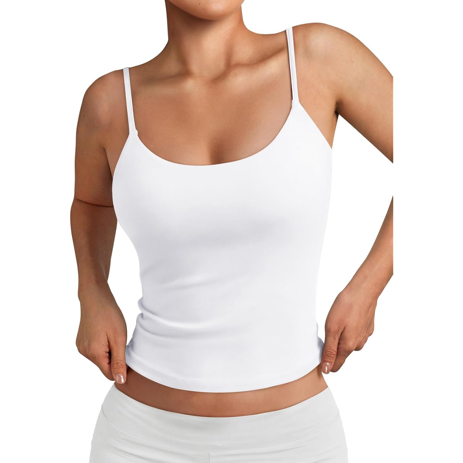 Trendy Queen Womens Spaghetti Strap Tank Top Summer Double Lined Workout Camisole Going Out Cute Tops Y2k Teen Girl Basic