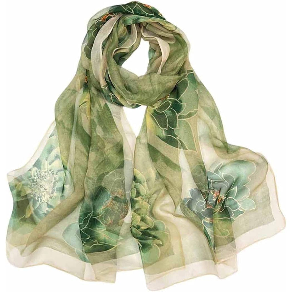 Acotavie Scarfs for Women Lightweight Scarves Fashion Print Floral Pattern Sheer Scarf Shawl Wraps