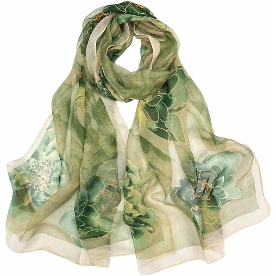 Acotavie Scarfs for Women Lightweight Scarves Fashion Print Floral Pattern Sheer Scarf Shawl Wraps