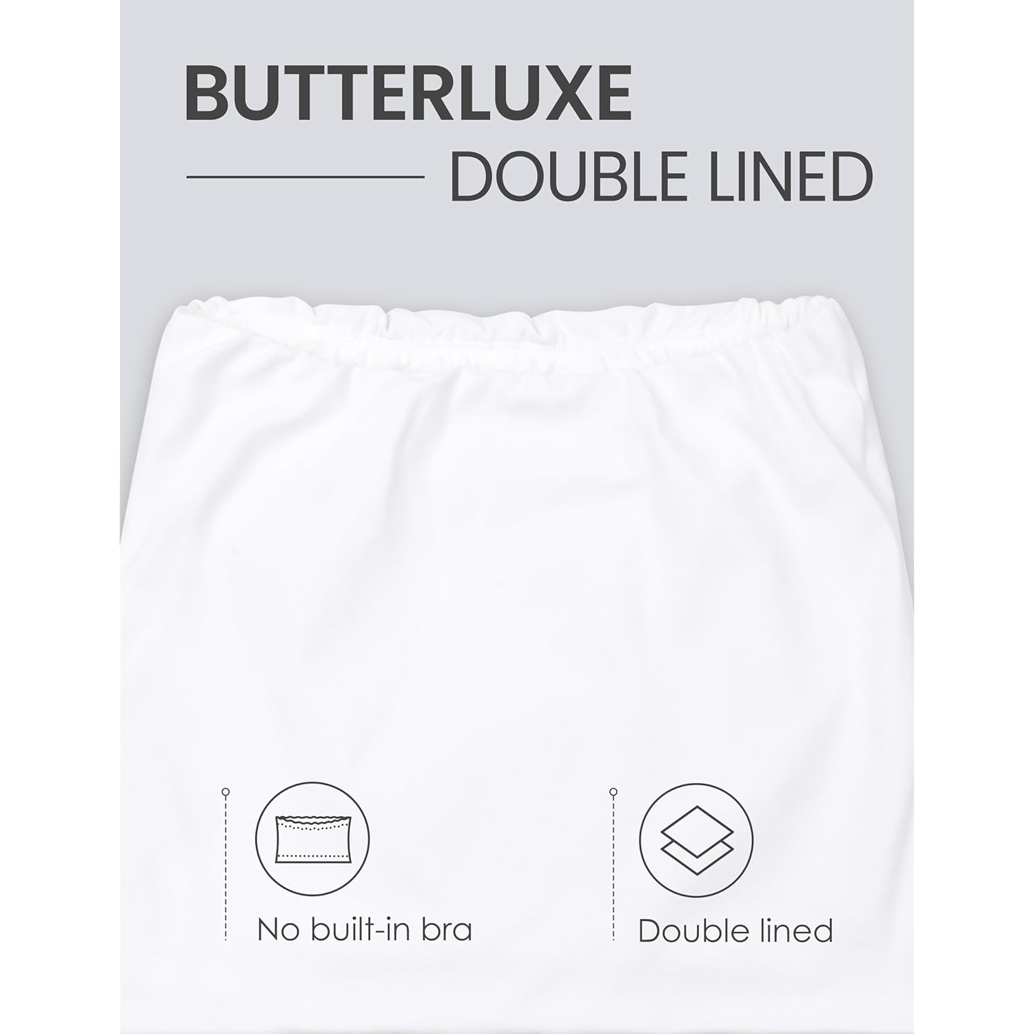 CRZ YOGA Butterluxe Double Lined Tube Tops for Women Going Out Crop Sleeveless Tank Bandeau Strapless Casual Shirts