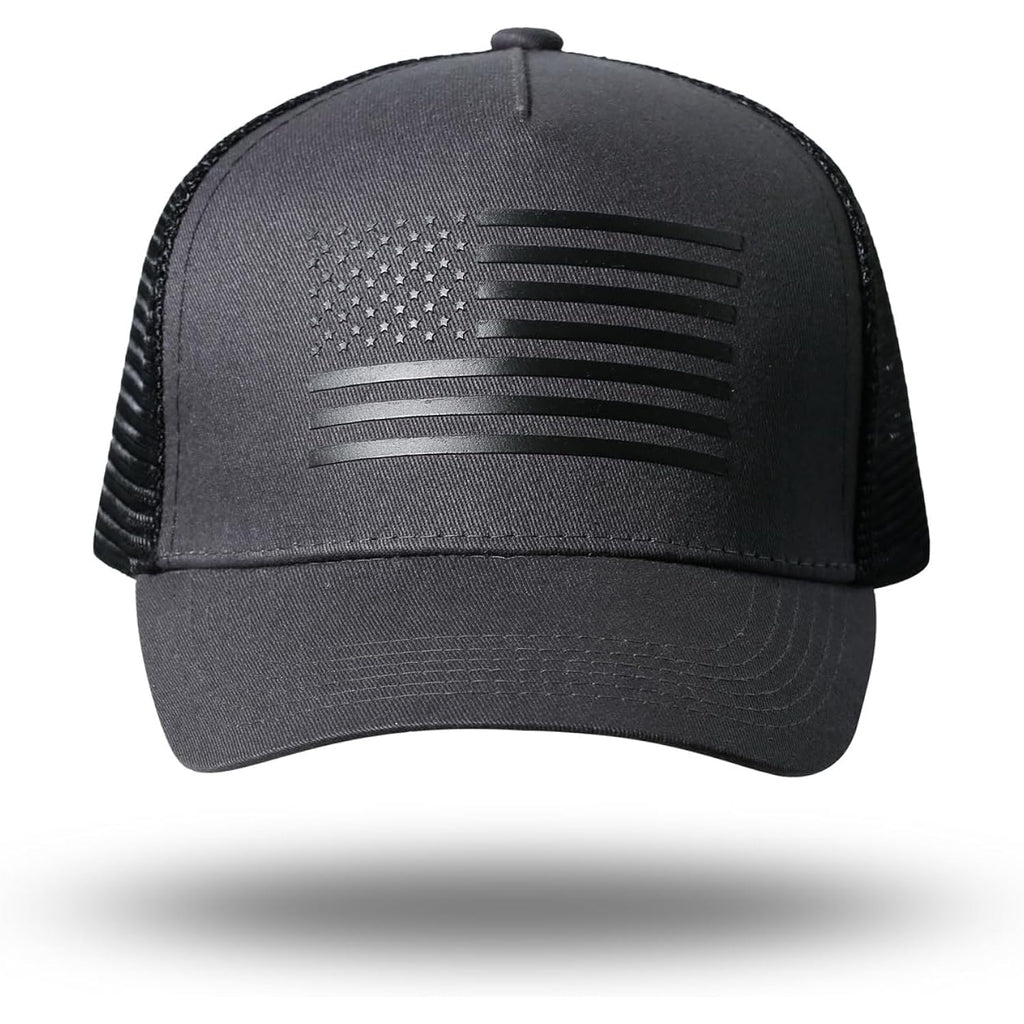 American Flag Trucker Hat - Snapback Hat, Baseball Cap for Men Women - Breathable Mesh Side, Adjustable Fit - for Casual Wear