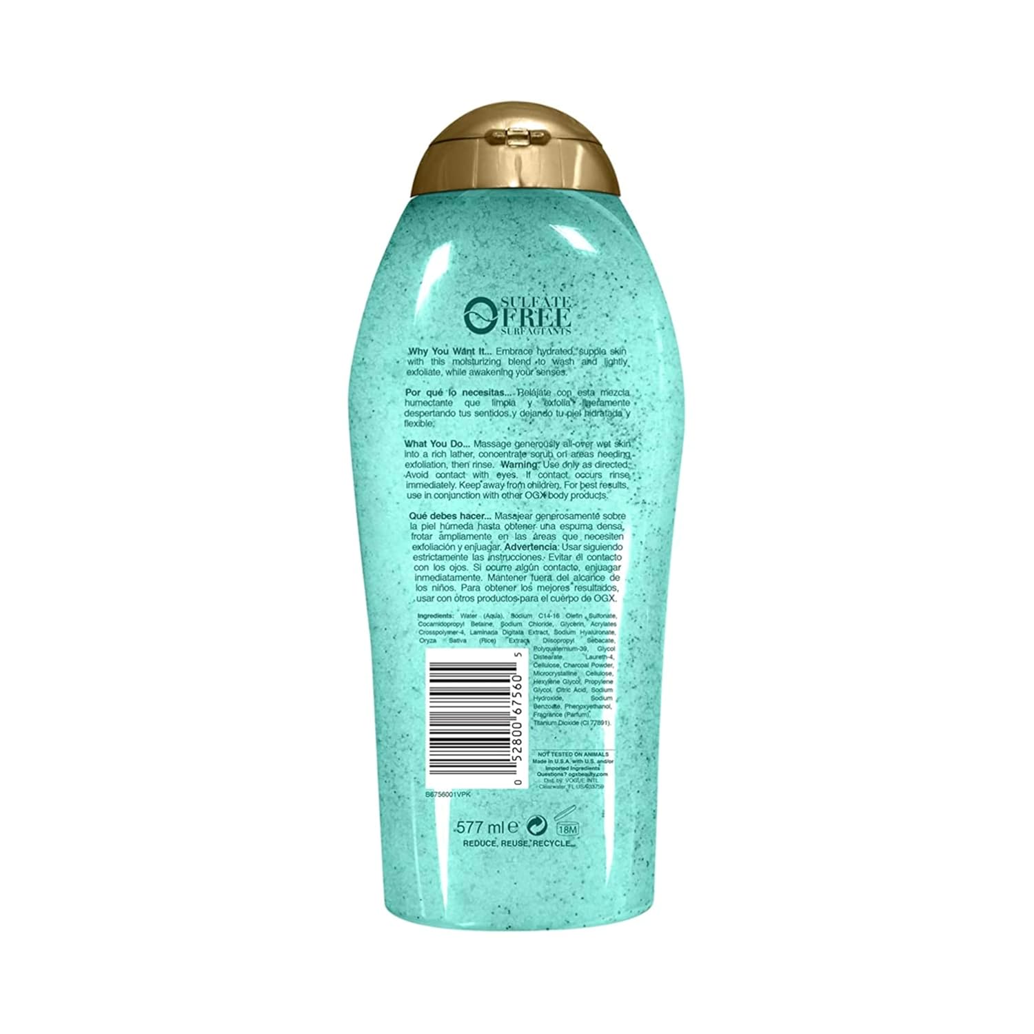 OGX Hydration + Sea Kelp & Hyaluronic Acid Sulfate-Free Lightly Moisturizing Body Scrub