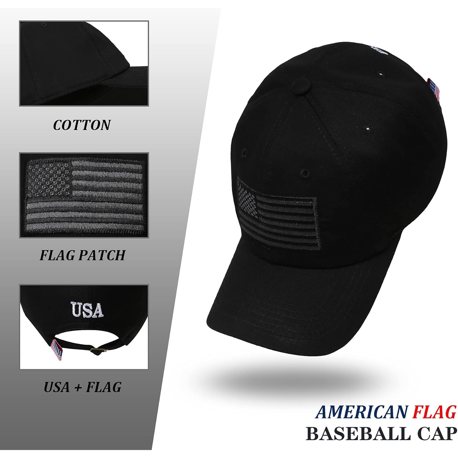American Flag Hat, Adjustable Fit USA Baseball Cap for Men Women, Dad Hats, Outdoor Ball Caps for Casual Wear