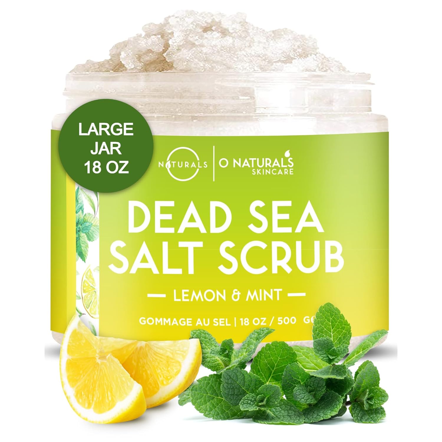 O Naturals Exfoliating Lemon Oil Dead Sea Salt Deep-Cleansing Face & Body Scrub