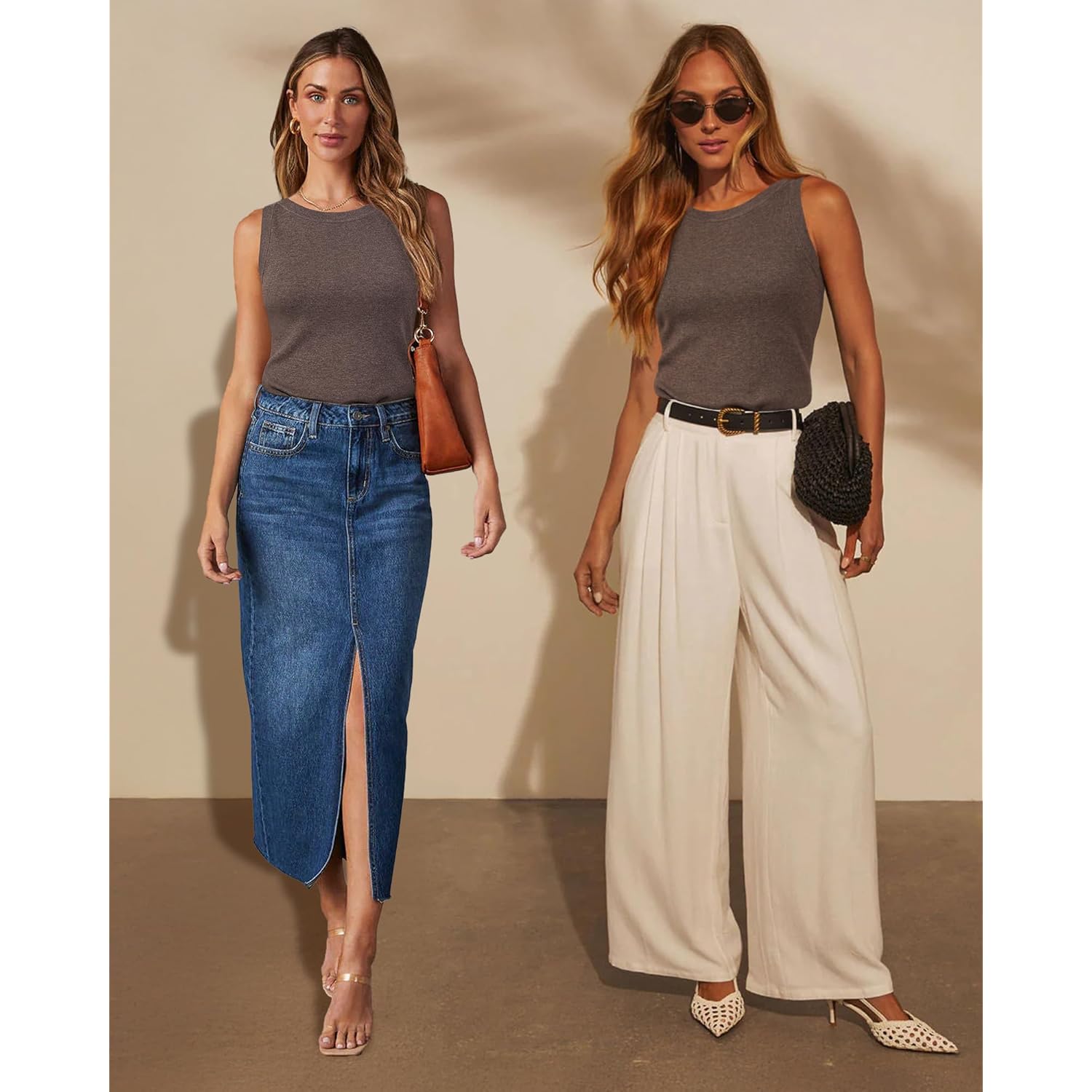 Arach&Cloz Women's Non See Through Summer Business Casual Tank 2025
