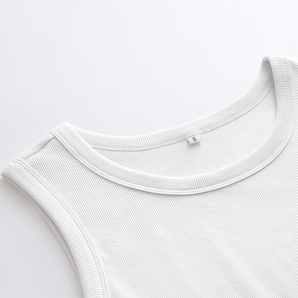ANRABESS Womens Sleeveless High Neck Tank Tops Fashion Summer Casual Basic Slim Fit Ribbed Racerback Top Shirt Clothes
