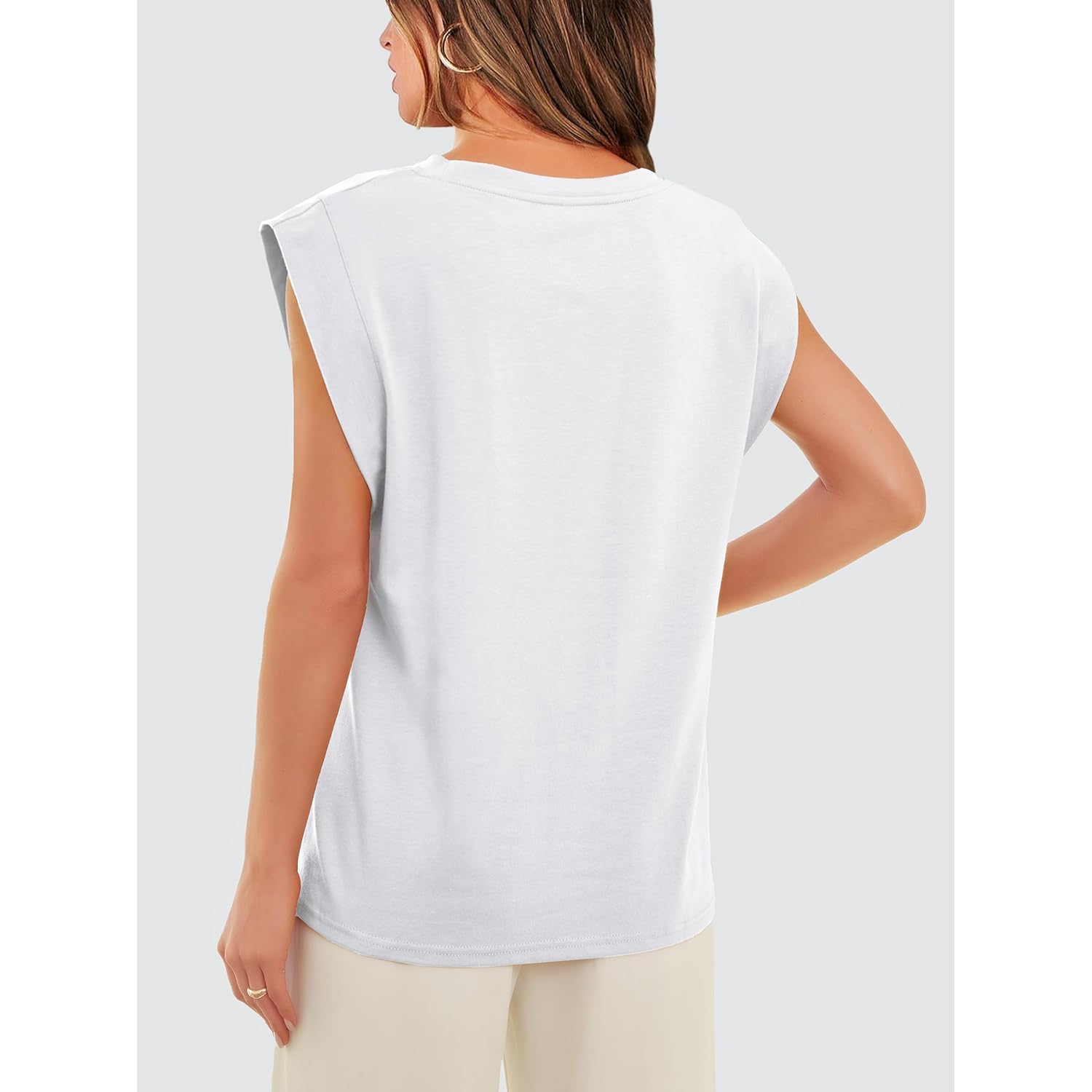 WIHOLL Cap Sleeve Tops for Women Summer Top Basic Tee Shirts Casual Tank Loose Fit 2025 Fashion