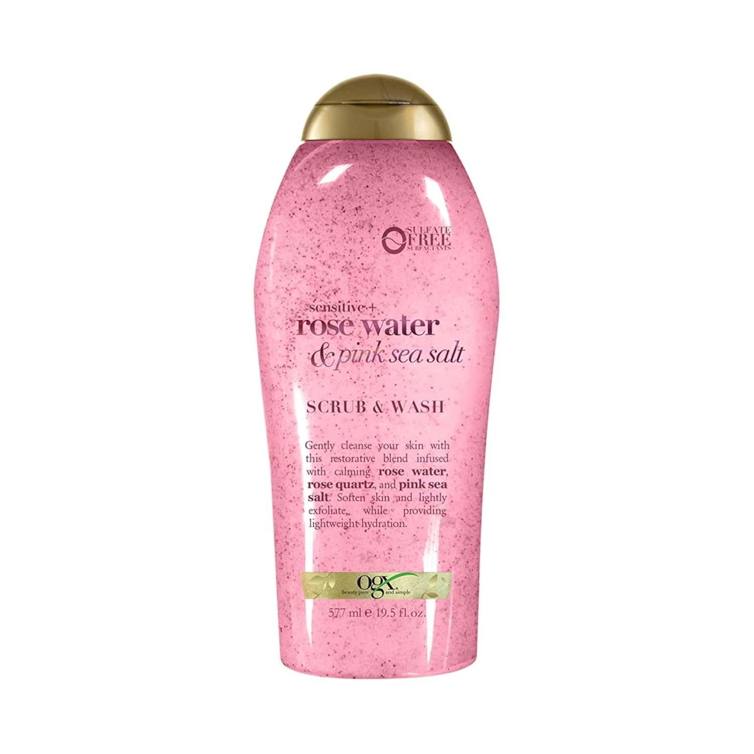 OGX Sensitive + Rose Water & Pink Sea Salt Exfoliating Body Scrub