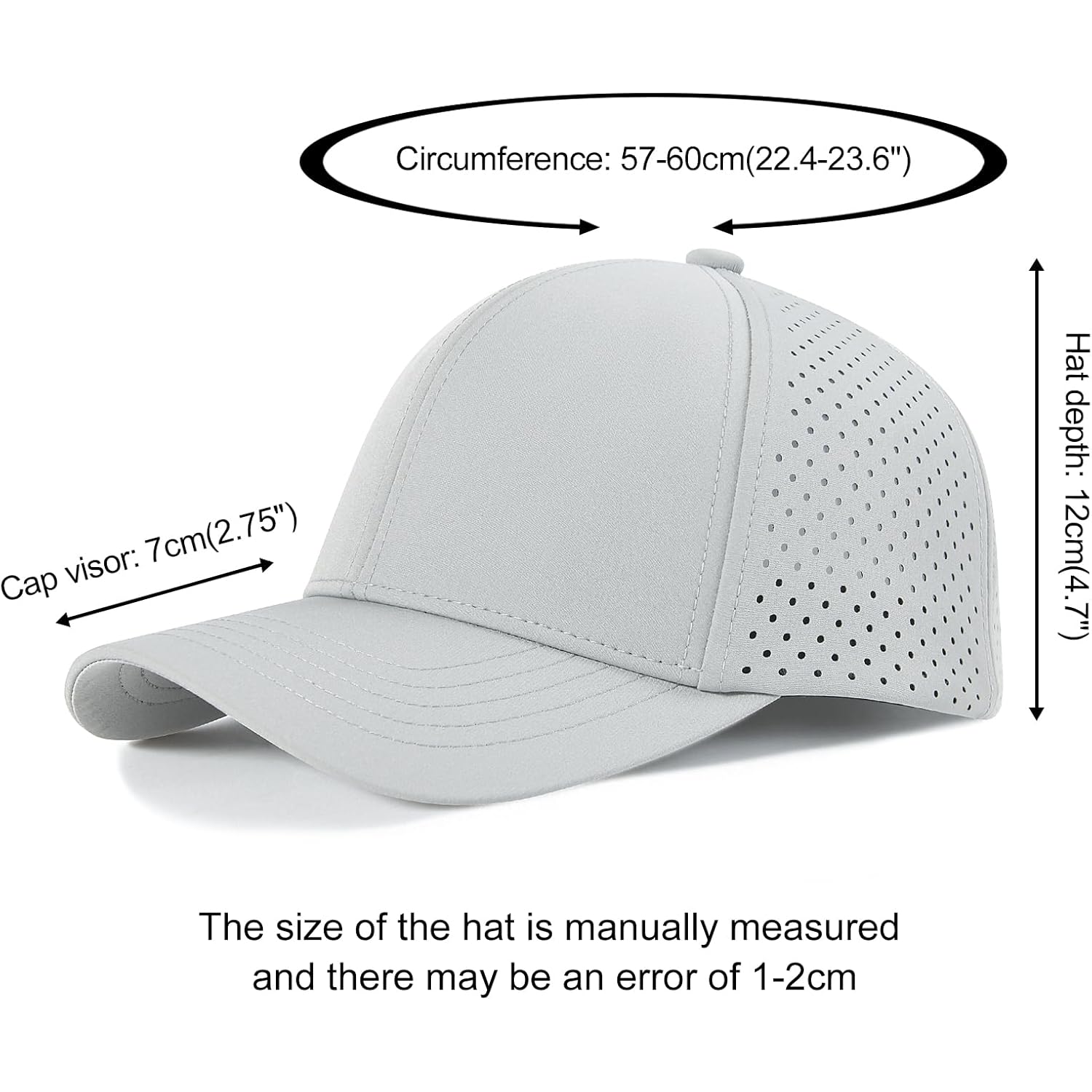 VOBOOM Men Quick Dry Baseball Cap Laser Cut Mesh Ball Curved Brim Snapback Hat