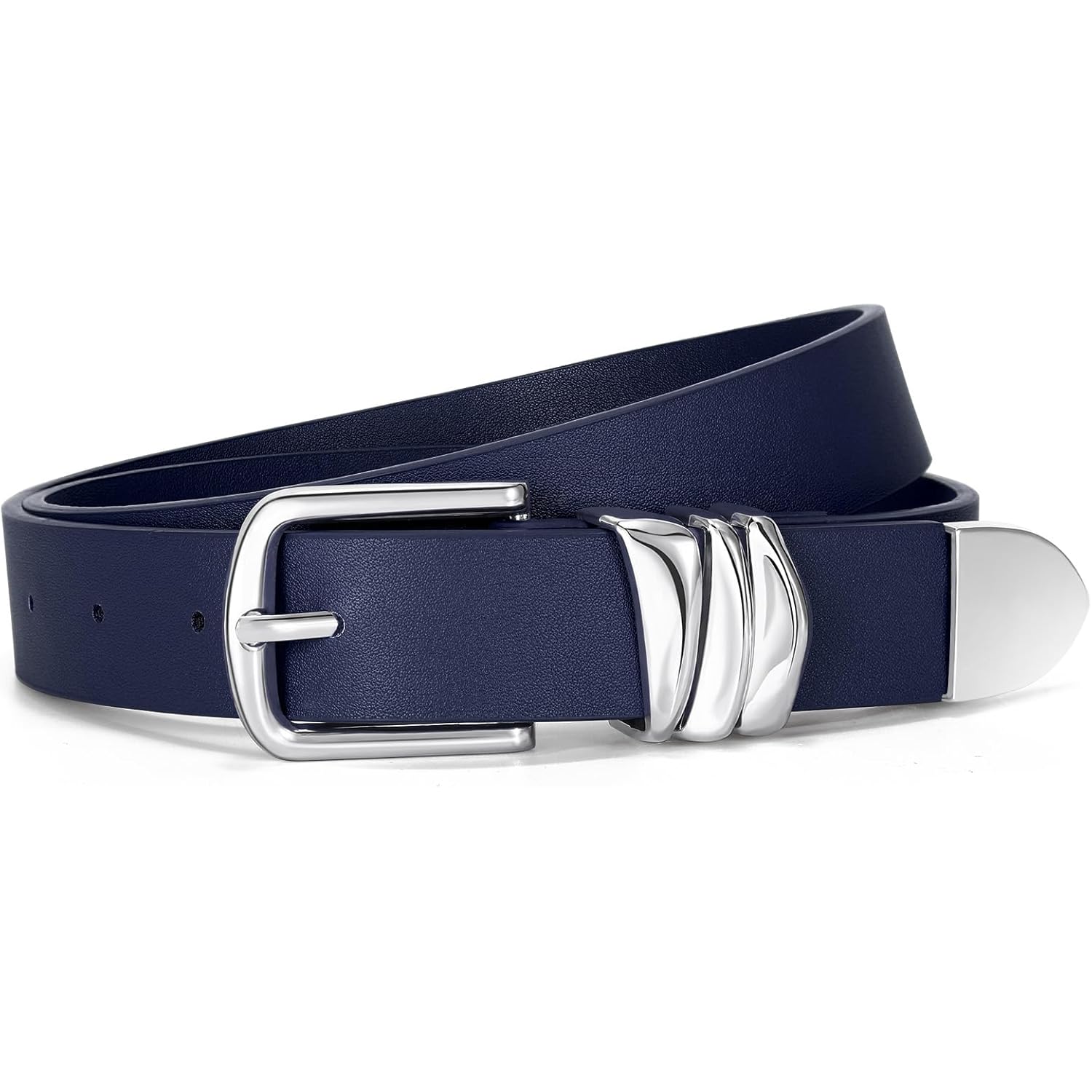 VONMELLI Women's Belt for Jeans Dress Leather Belt for Women Fashion Waist Ladies Belt with Sliver Buckle