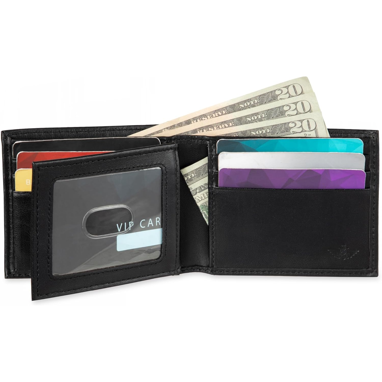 Dockers Men's Bifold Leather Wallet-Thin Slimfold Extra Capacity