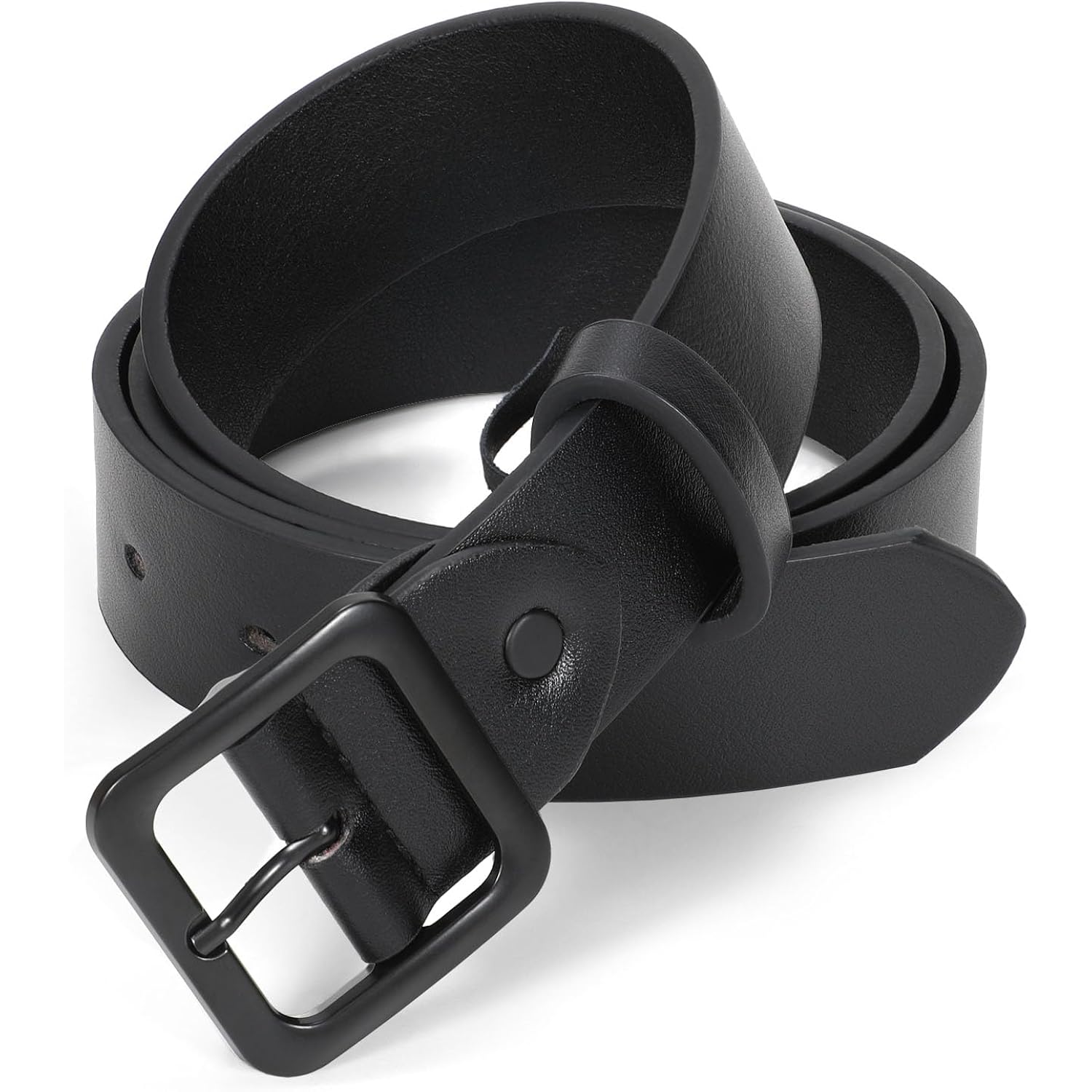XZQTIVE Women’s Leather Belts for Jeans Pants Dresses Fashion Ladies Black Belt with Square Buckle