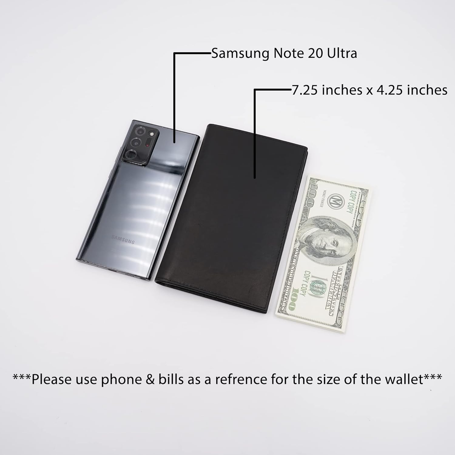 ag wallets Genuine Leather Mens Long ID 19 Credit Card Security Wallet Black (RFID_Black)