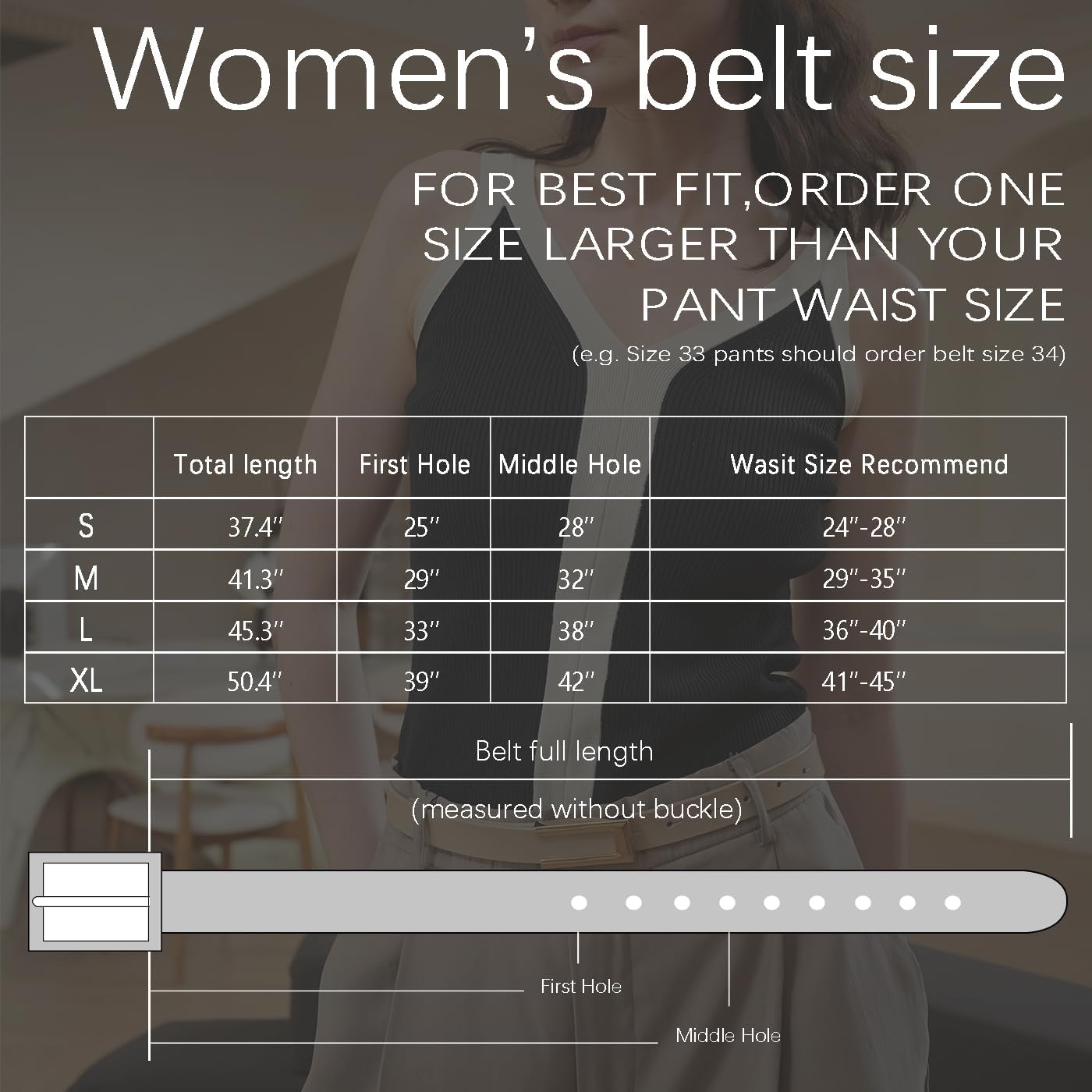Womens Leather Belt Skinny Waist Belt for Dresses Jeans Pants with Gold Buckle