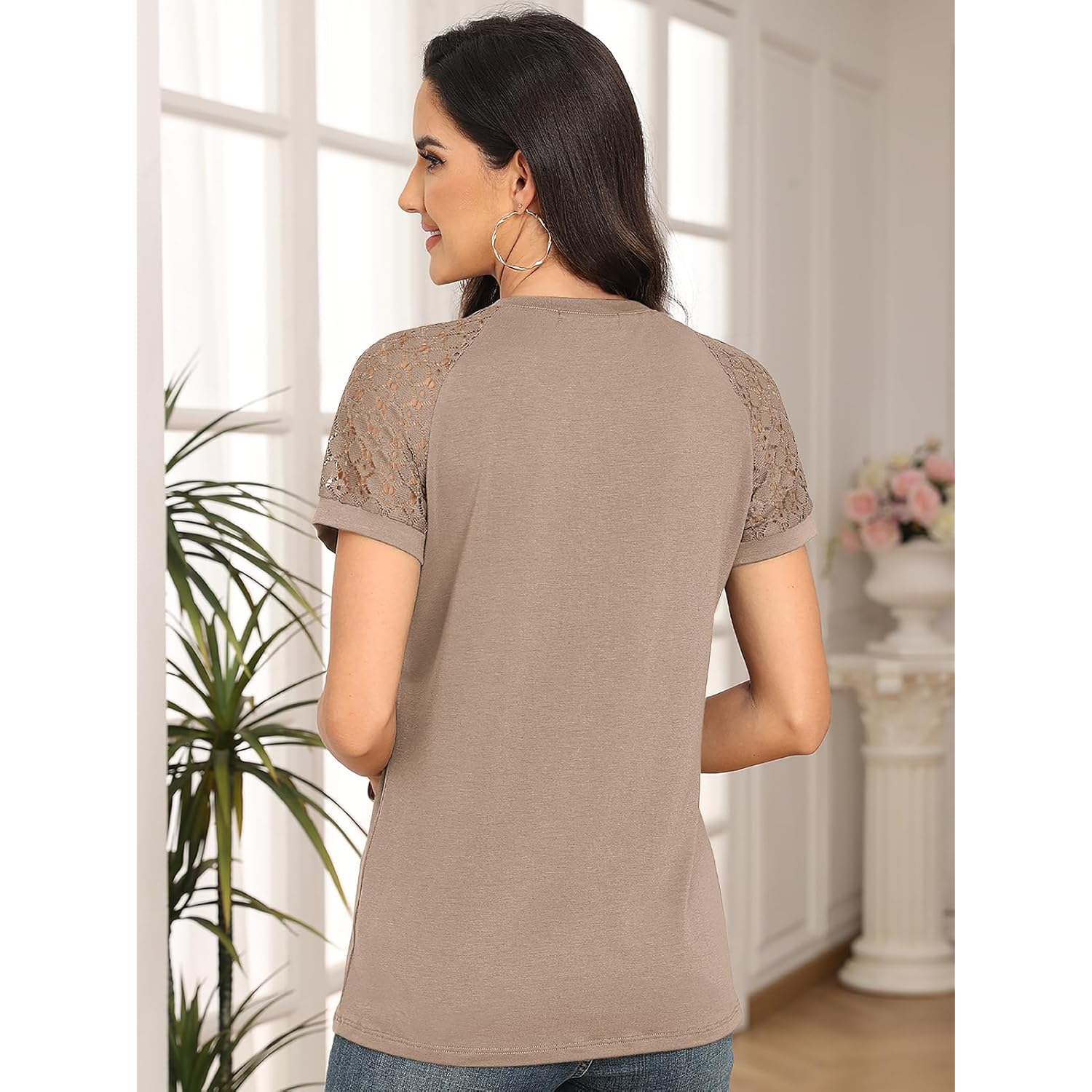 AUTOMET Womens Summer Tops Spring Shirts Trendy Vacation Outfits Short Sleeve Business Tshirts Fashion Casual Blouses