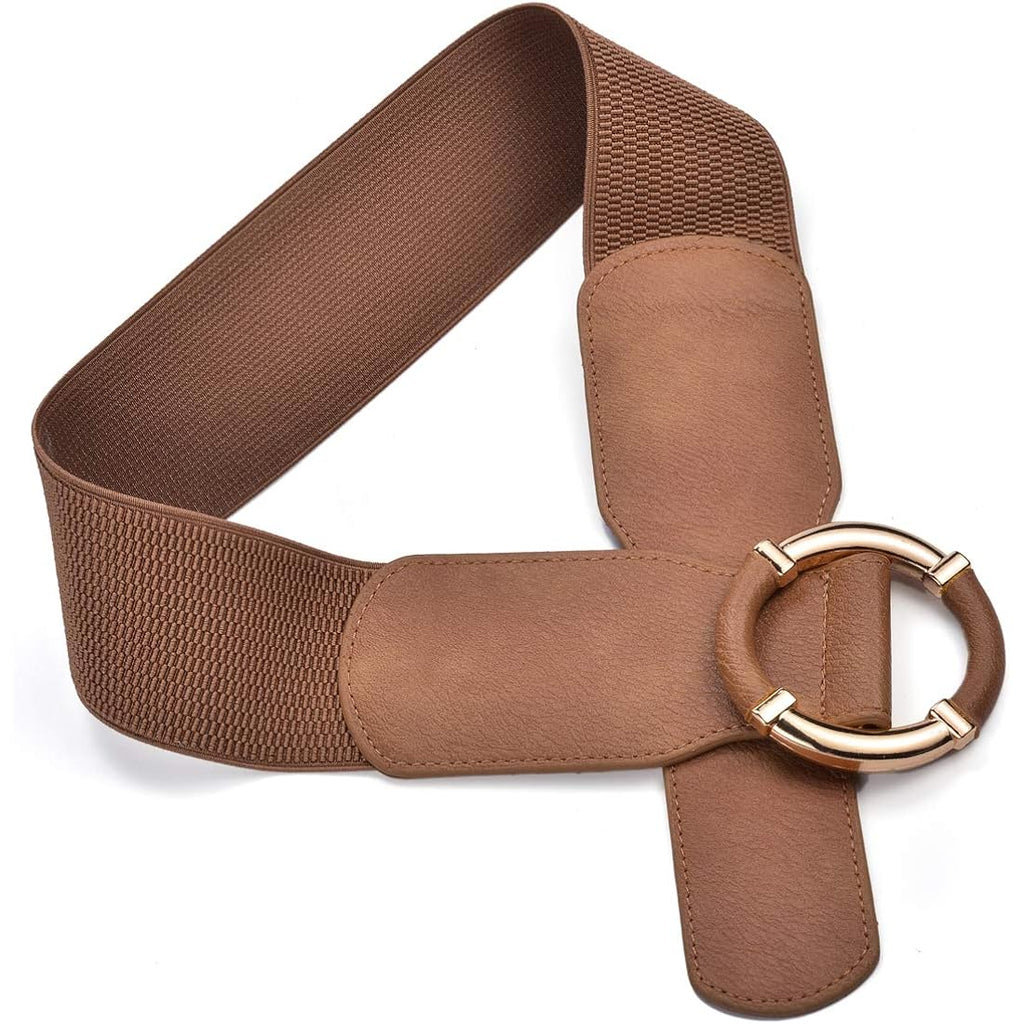 Beltox Women Elastic Belt Dress Stretchy Wide Waist Vintage Thick Cinch PU Leather
