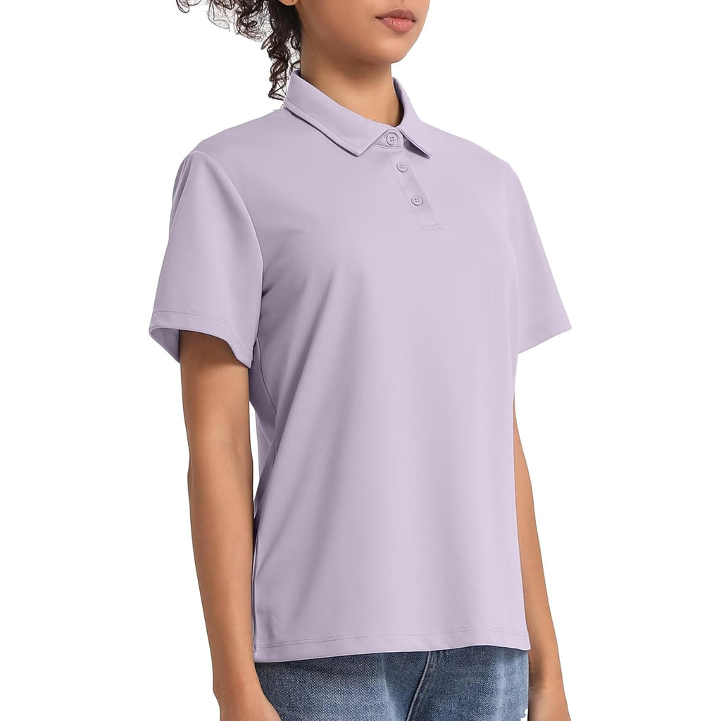 5 Pack Women's Polo Shirts Short Sleeve 3 Buttons Collared Uniform Tops Moisture-Wicking T-Shirts for Work & Casual