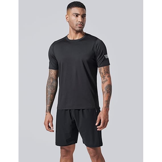 5 Pack Men’s Active Workout Shirts Crew Neck T Shirts