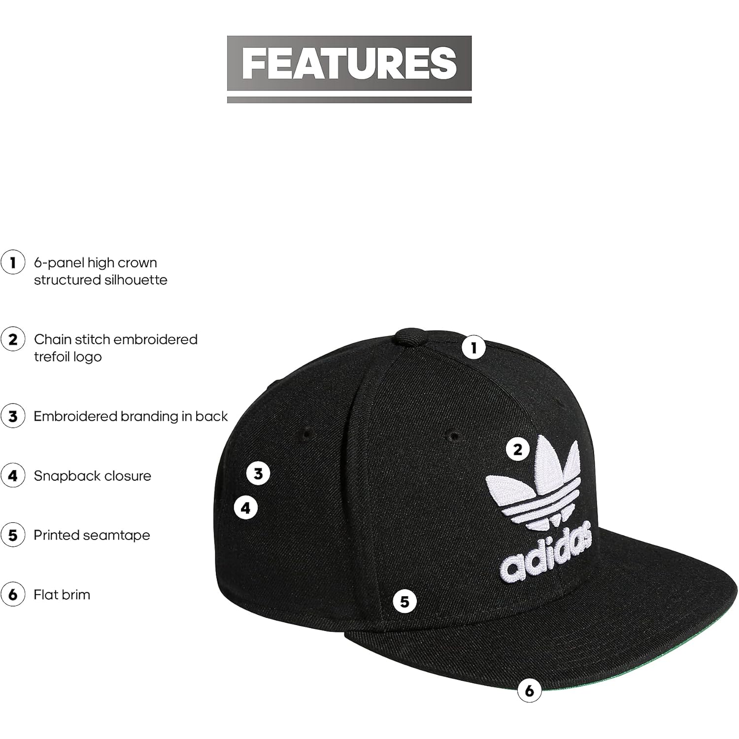 adidas Originals Men's Trefoil Chain Flatbrim Snapback Cap, One Size