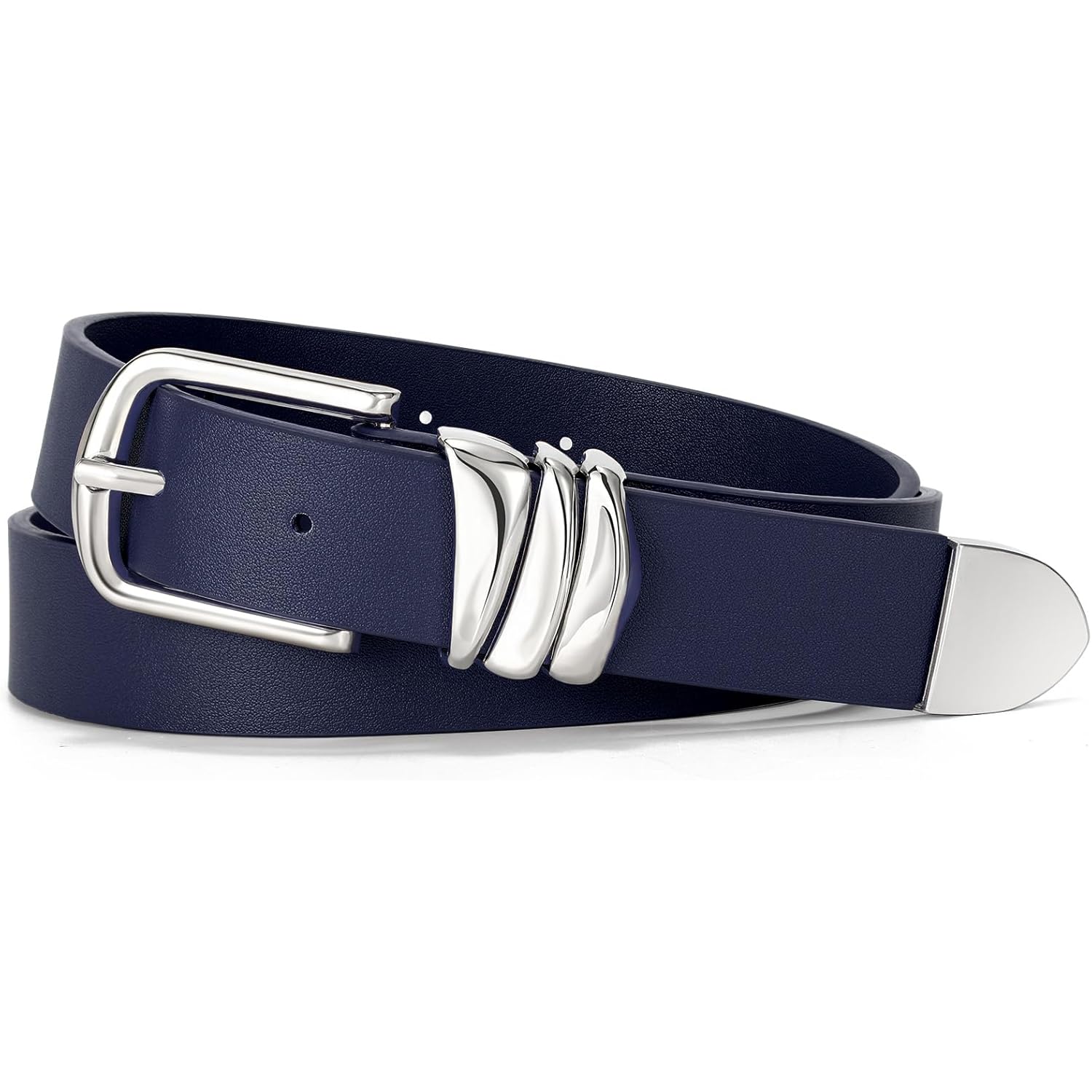 VONMELLI Women's Belt for Jeans Dress Leather Belt for Women Fashion Waist Ladies Belt with Sliver Buckle