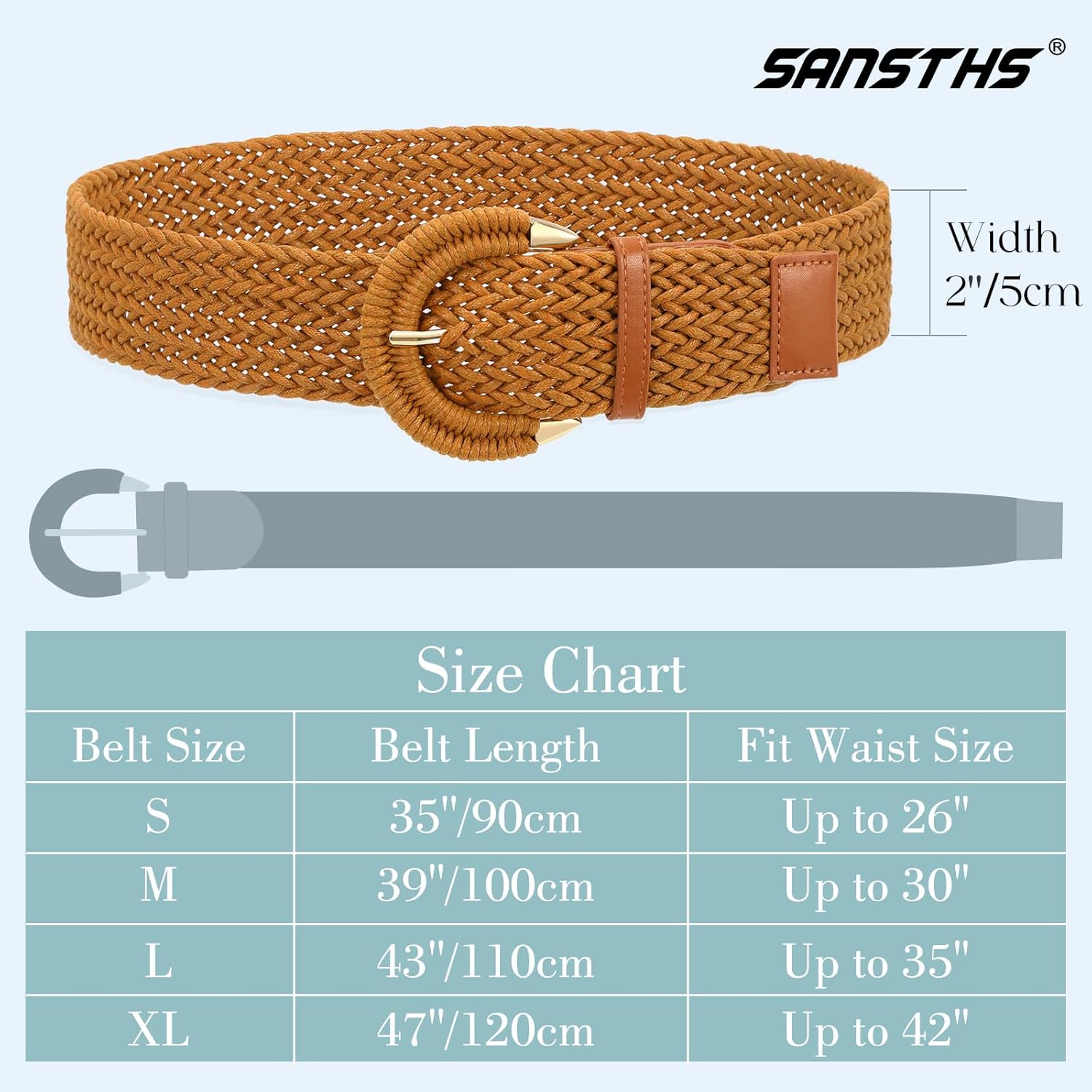 Women Wide Woven Belt for Dresses Fashion Rattan Braided Waist Belt Straw Raffia Boho Belt for Jeans