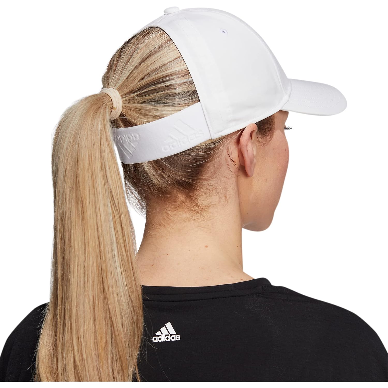 adidas Women's Backless Ponytail Hat Adjustable Fit Baseball Cap