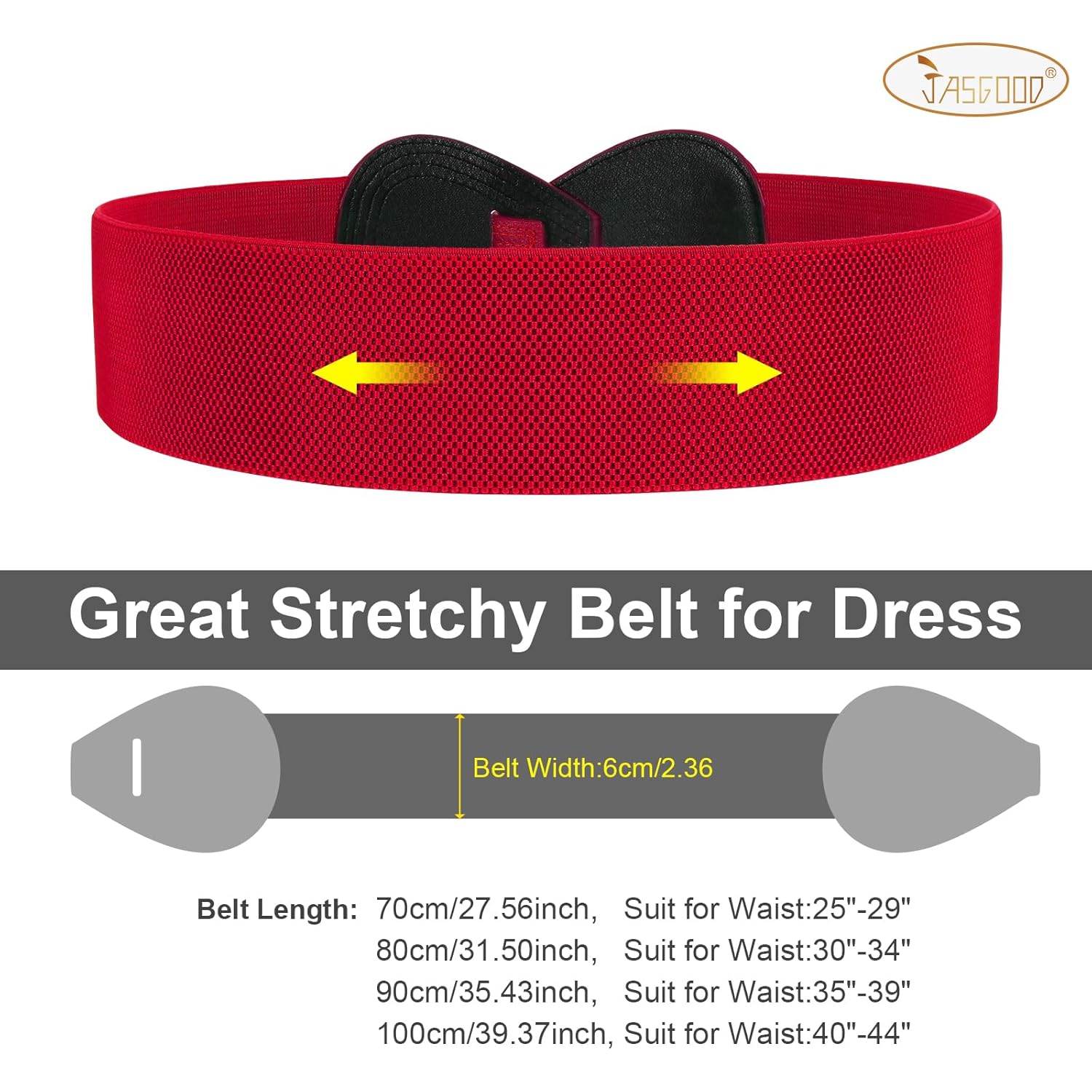 JASGOOD Women Stretchy Belts for Dress Vintage Wide Elastic Waist Belts