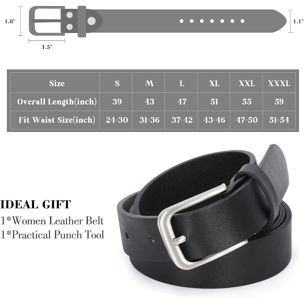 WHIPPY Women Casual Leather Belt for Jeans Pants, Fashion Ladies Waist Dress Belt