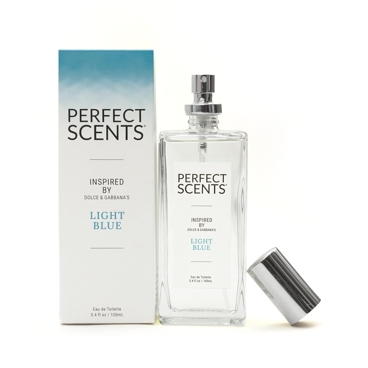 Perfect Scents Fragrances | Inspired by D&G’s Light Blue | Women’s Eau de Toilette | CLEAN, Vegan, Paraben, Phthalate Free | Never Tested on Animals | 3.4 Fl Oz