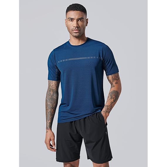 5 Pack Men’s Active Workout Shirts Crew Neck T Shirts