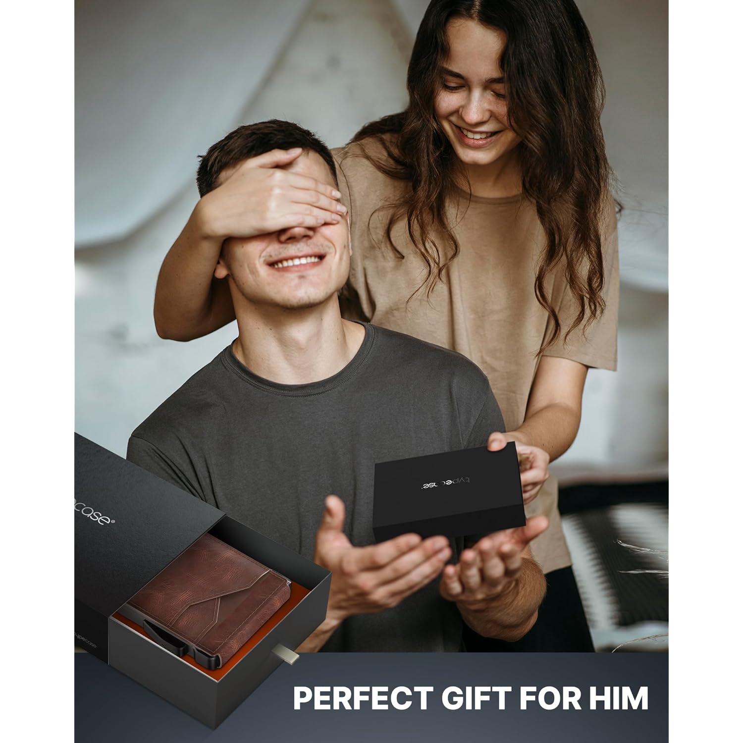 typecase Tactical Wallet for Men Card Holder: Pop Up Card Case, Genuine Leather, Smart, RFID Blocking, Slim, Minimalist, Thin, Front Pocket - 9-13 Card Capacitiy, ID Window, Money Clip (Brown)