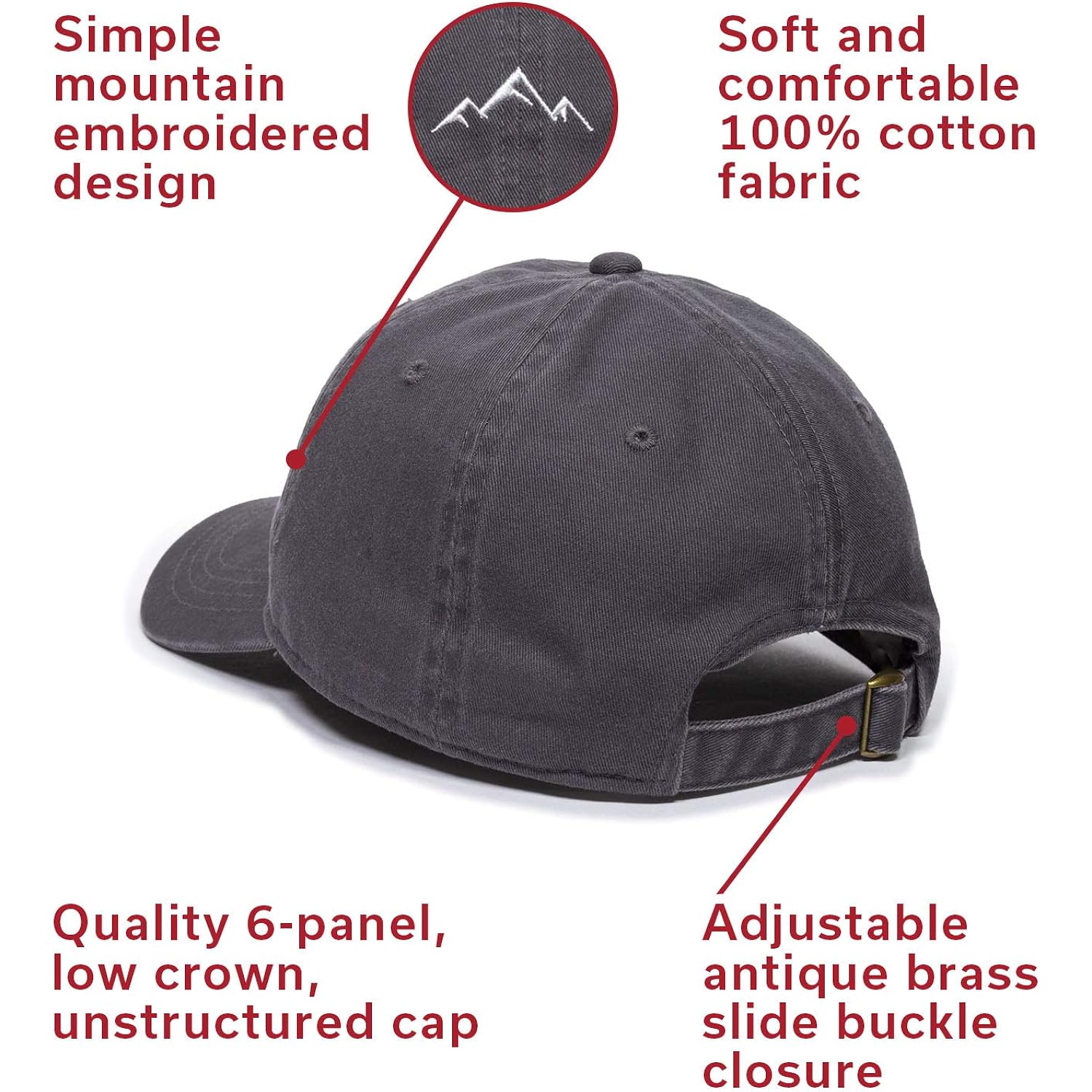 Outdoor Cap -Adult Mountain Dad Hat-Unstructured Soft Cotton
