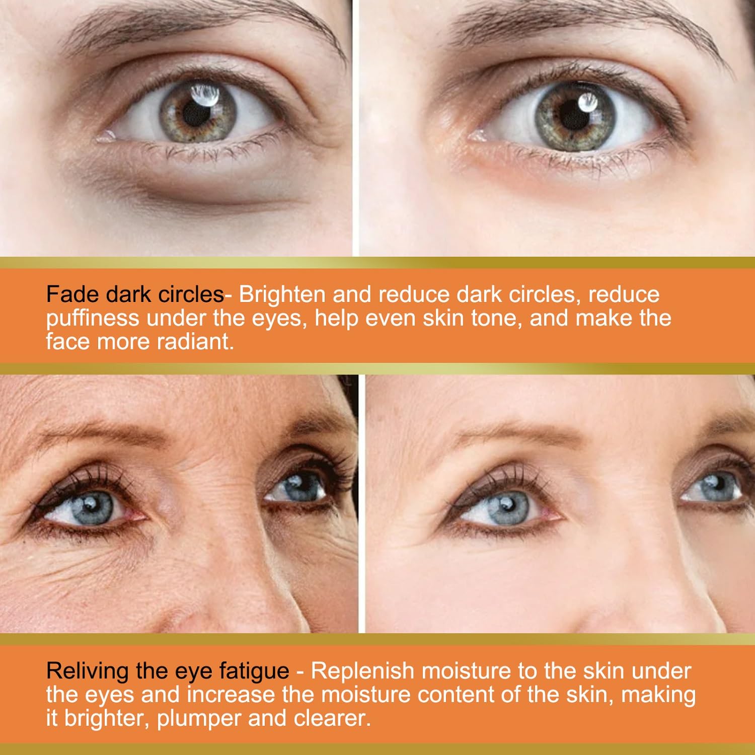 3Pcs Revive Glow Vitamin C Eye Balm, Hydrating Eye Cream, Glow Eye Balm Stick, Brightening and Reducing Dark Circle, Reduces Puffiness