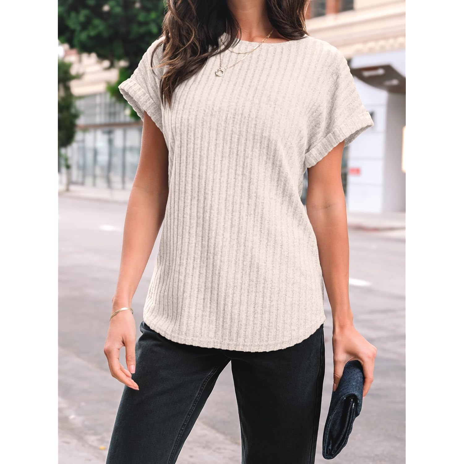 AUTOMET Women Shirts Summer Sweaters Regular Fit Short Sleeve Tunic Tops 2025 Dressy Casual Business Blouses