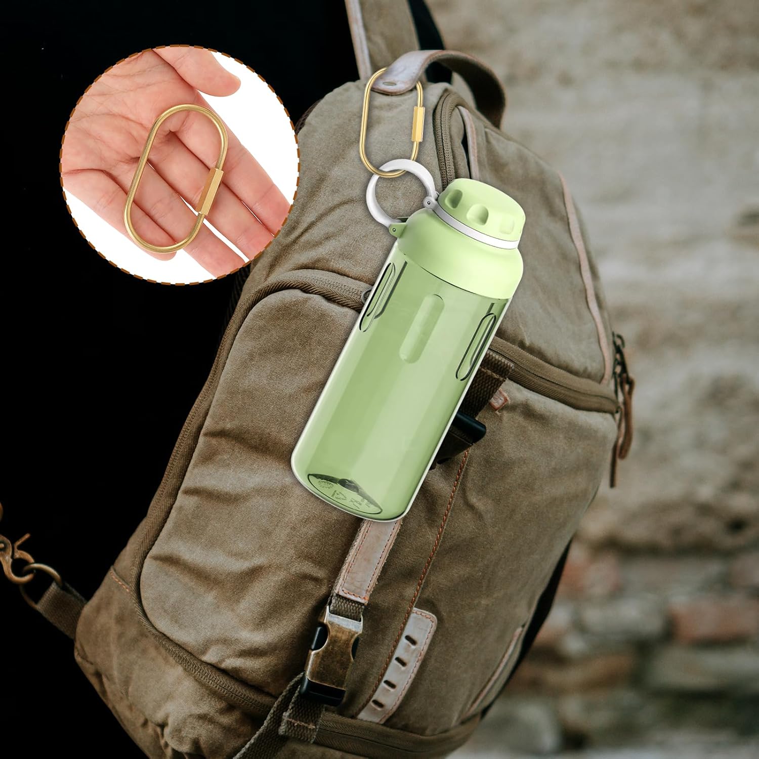 2.52 x 1.34 Inch 2 Pcs Brass Screw Lock Keychain, Durable Brass Screw Lock Clip Key Chain Ring Durable Simple Brass Keychain Holder Brass Key Ring Simple Style Car keychain for Men Women Gold