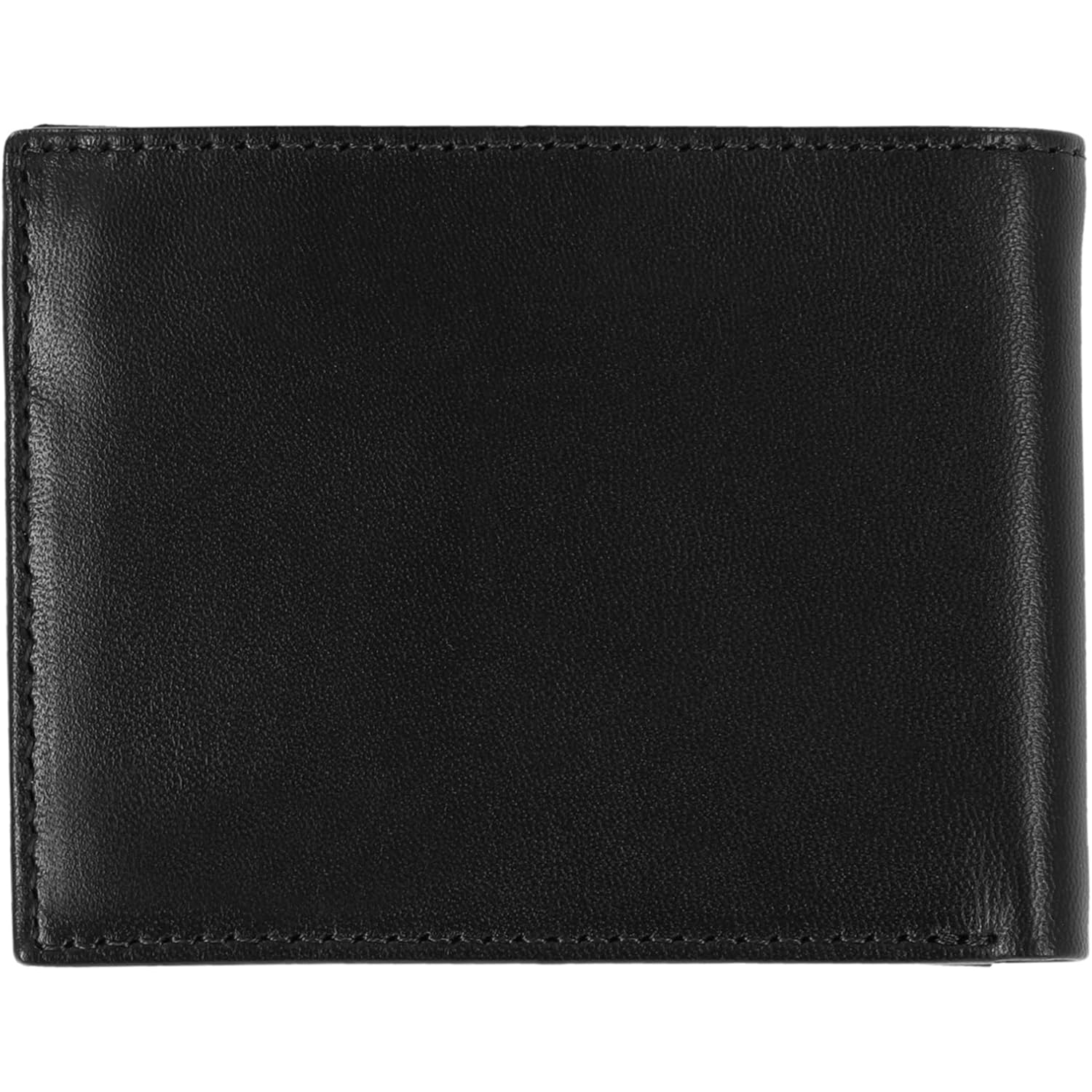 Steve Madden Men's Slim Leather Wallet with Extra Capacity Attached Flip Pockets