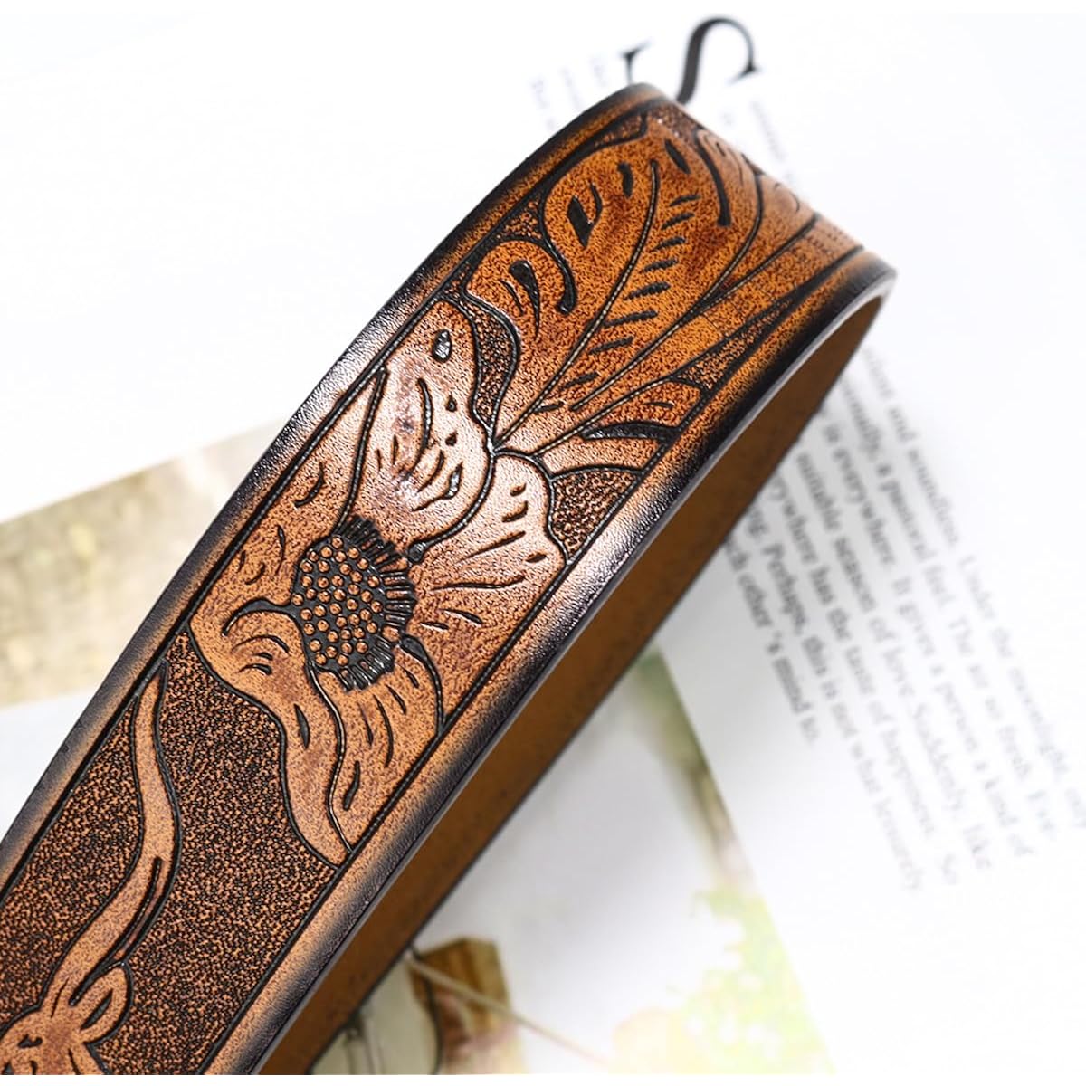 Western-Cowboy-Leather-Belts for Women Turquoise-Oval-Buckle Embossed Cowgirl Belt for Jeans Pants Fit for 27"-41"