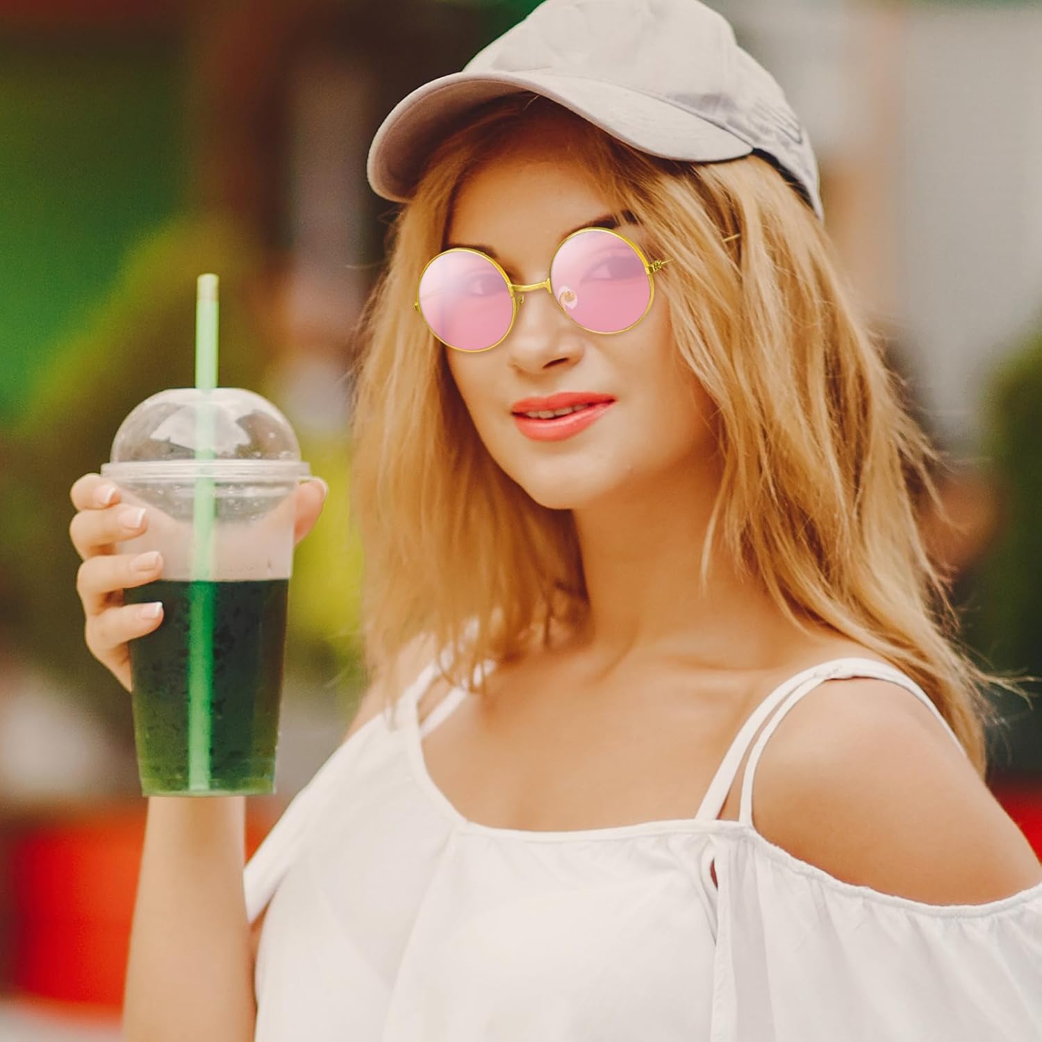 4/8/10/12/20/28 Pairs Hippie Sunglasses Round Hippie Glasses 70s Party Decorations Multicolored Glasses for Women