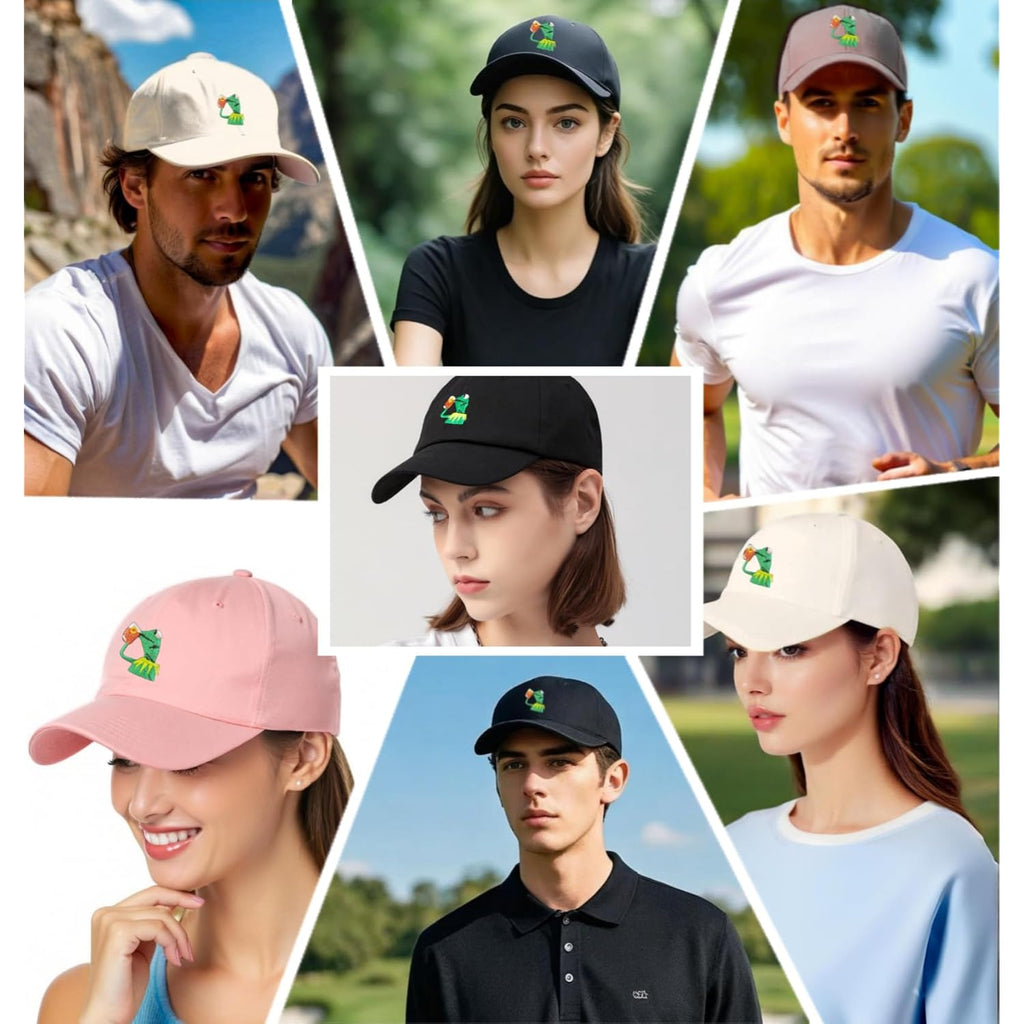 Adjustable Kermit The Frog Embroidered Baseball Cap - Unisex Classic Dad Trucker Hat