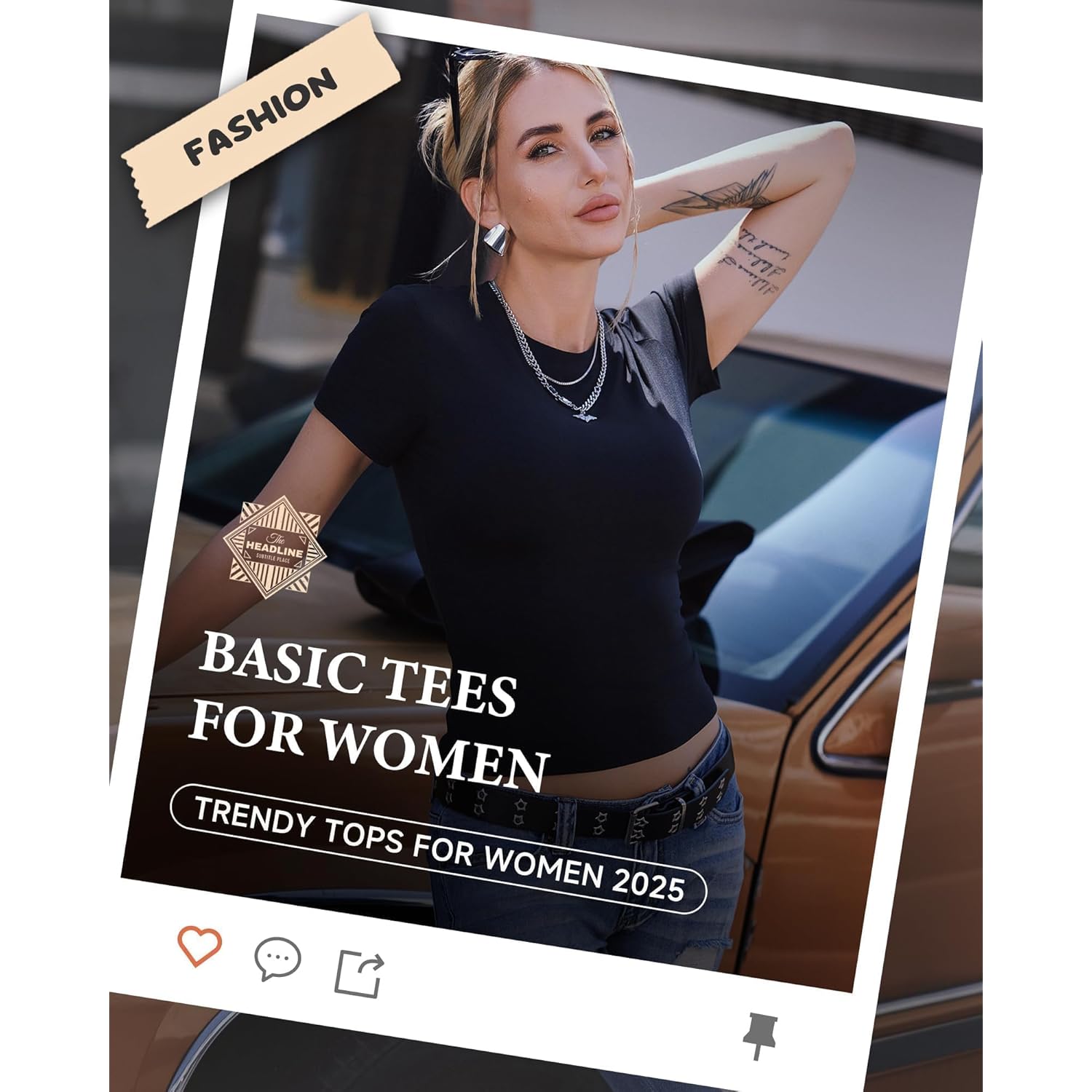 GAYHAY 3 Pack Basic Tees for Women - Crew Neck Slim Fit Tight T Shirts Cute Y2K Trendy Crop Tops Clothes for Casual Summer