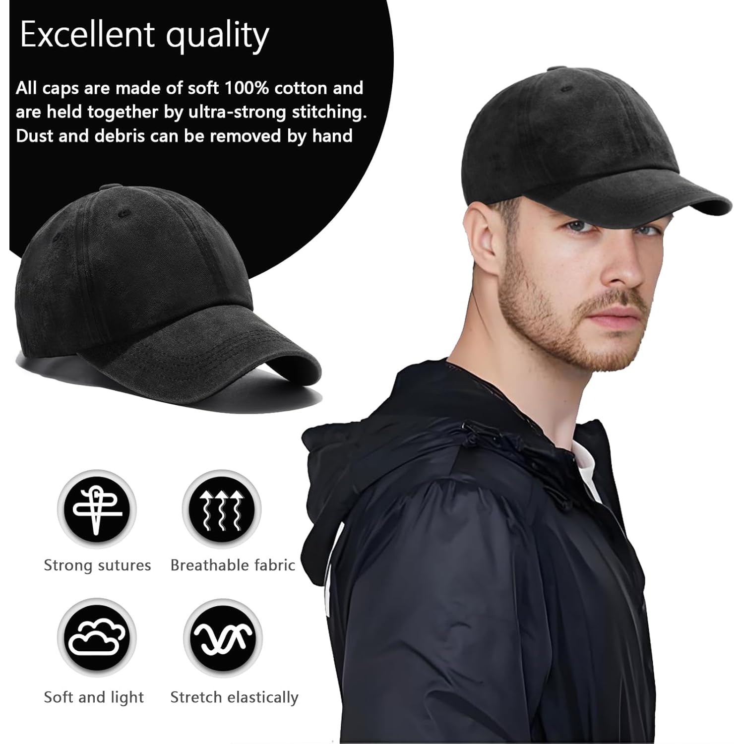 Adjustable Baseball Cap Men Retro Style Baseball Hat Women