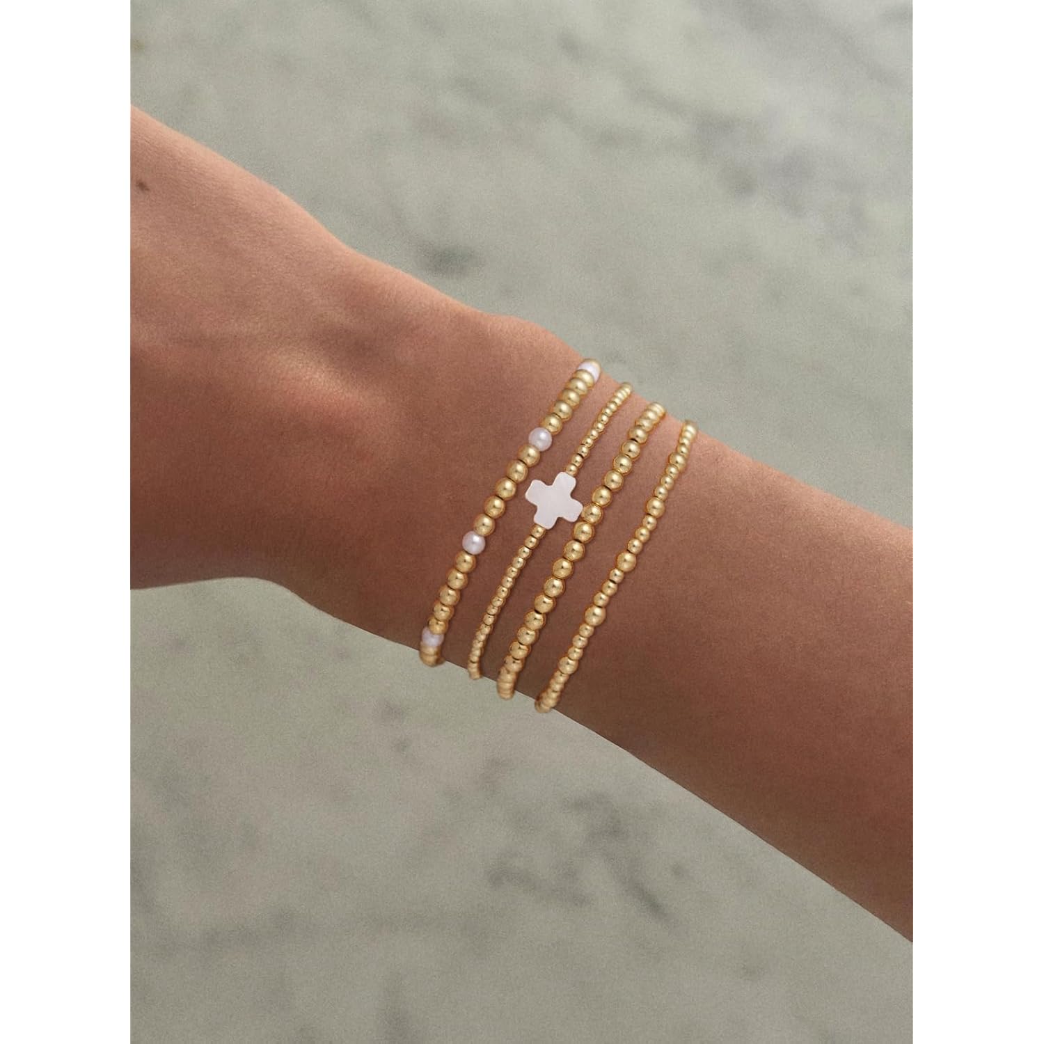 Bracelets for Women, Waterproof 14K Gold/Silver Plated Stackable Bracelets for Women Non Tarnish Trendy Dainty Paperclip Figaro Box Herringbone Hand Chain Bracelet Pack Stack Adjustable Jewelry for Women
