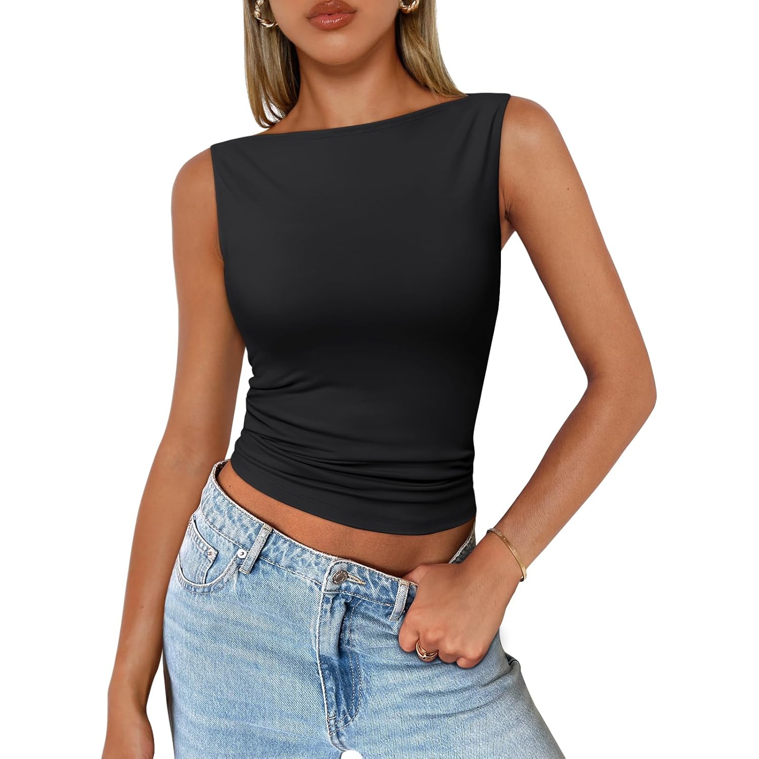 Trendy Queen Women Going Out Summer Tank Tops Spring Casual Basic Cute 2025 Sleeveless Shirt Vacation Fashion Outfit Clothes