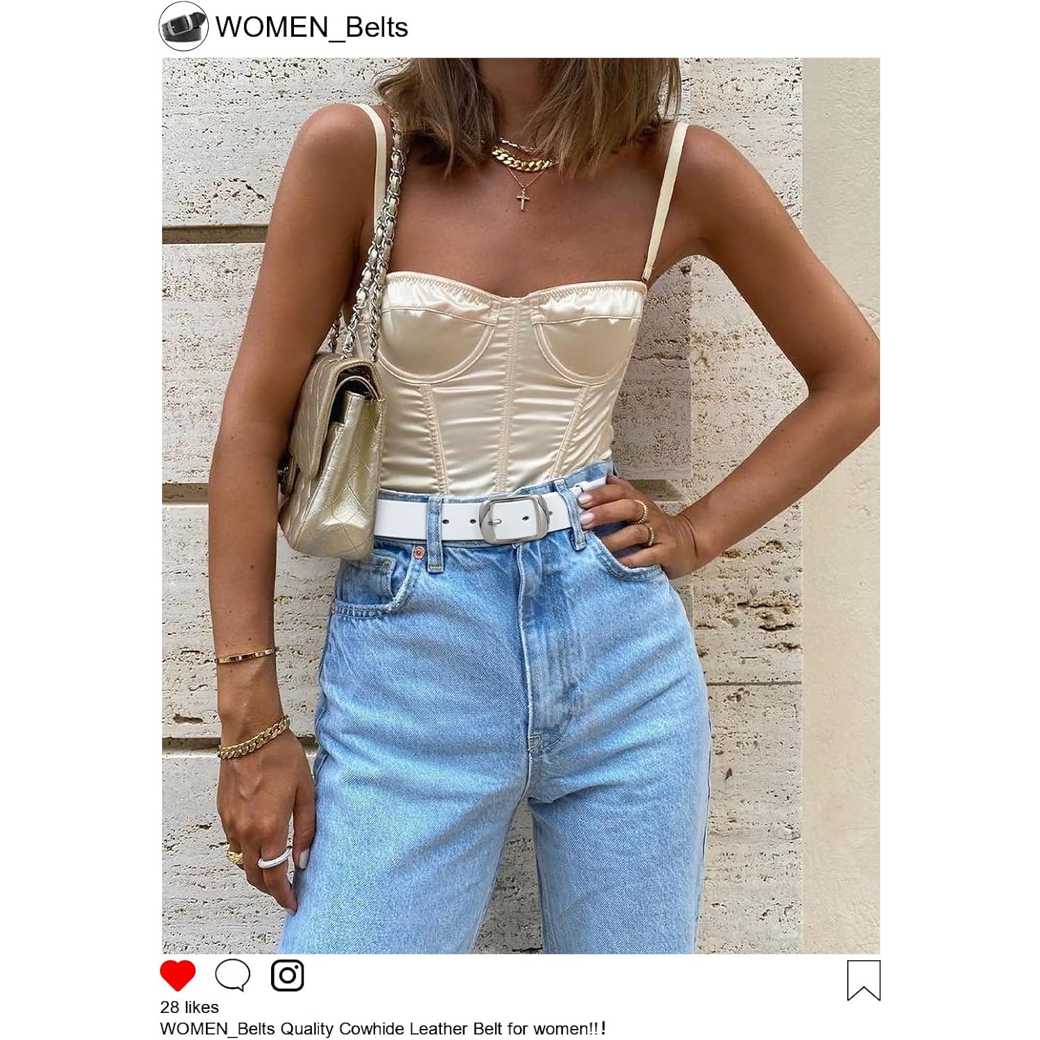 WHIPPY Women Leather Belts for Jeans Pants Fashion Dress Belt for Women with Solid Pin Buckle